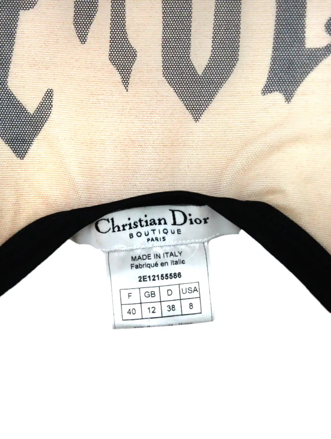 Christian Dior Spring 2002 Beige Mesh Gothic Letter 1947 Tank - Image 3