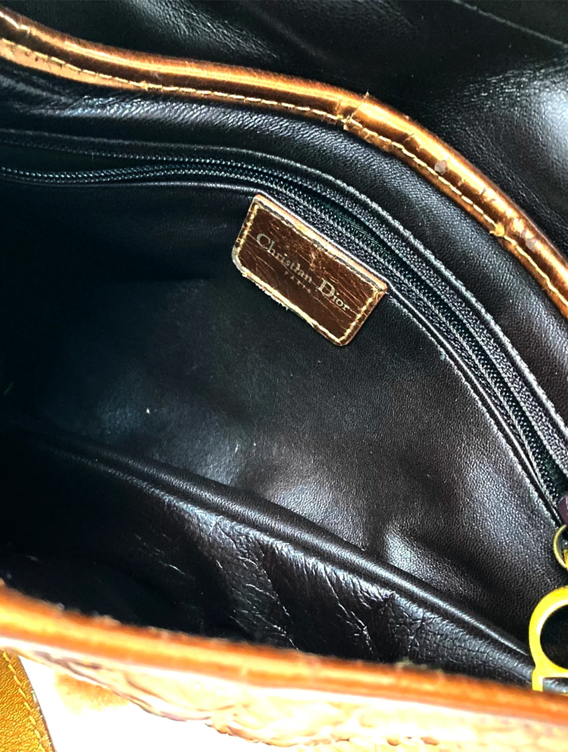 Christian Dior 2000s Brown Python Small Saddle Bag - Image 3