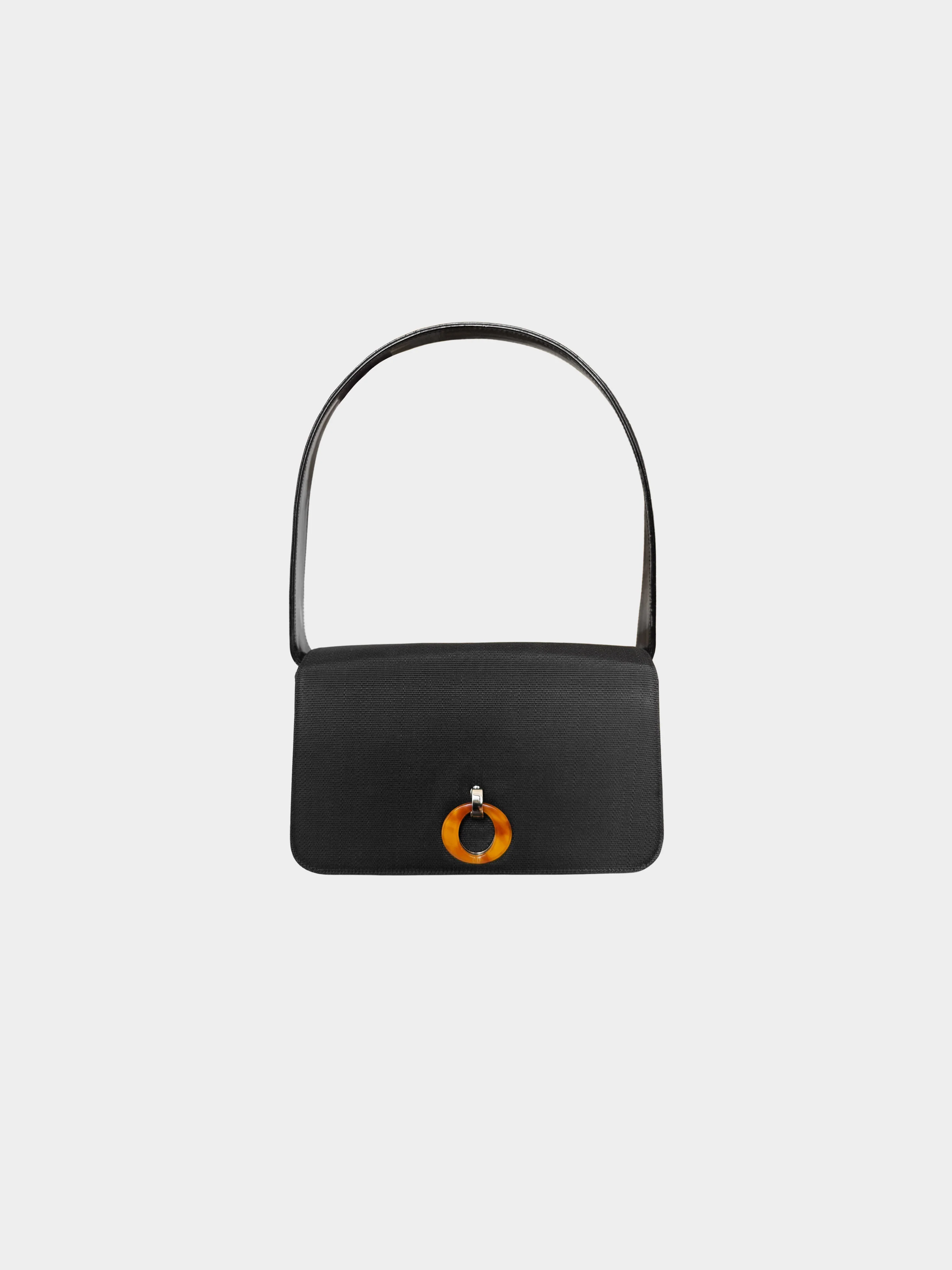 Christian Dior by John Galliano 1997 Rare Black Canvas and Patent Leather Crossbody Bag