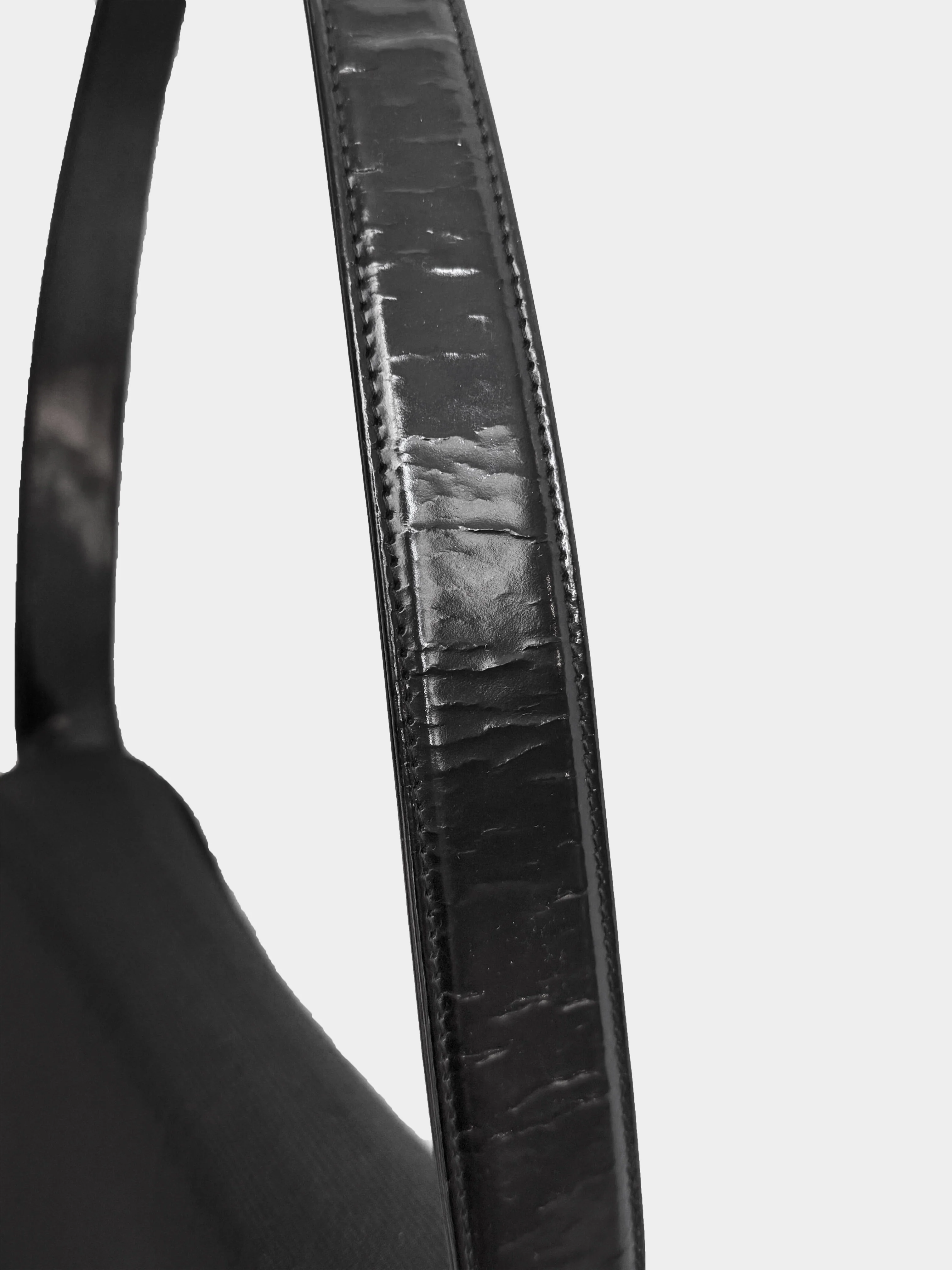 Christian Dior by John Galliano 1997 Rare Black Canvas and Patent Leather Crossbody Bag - Image 6