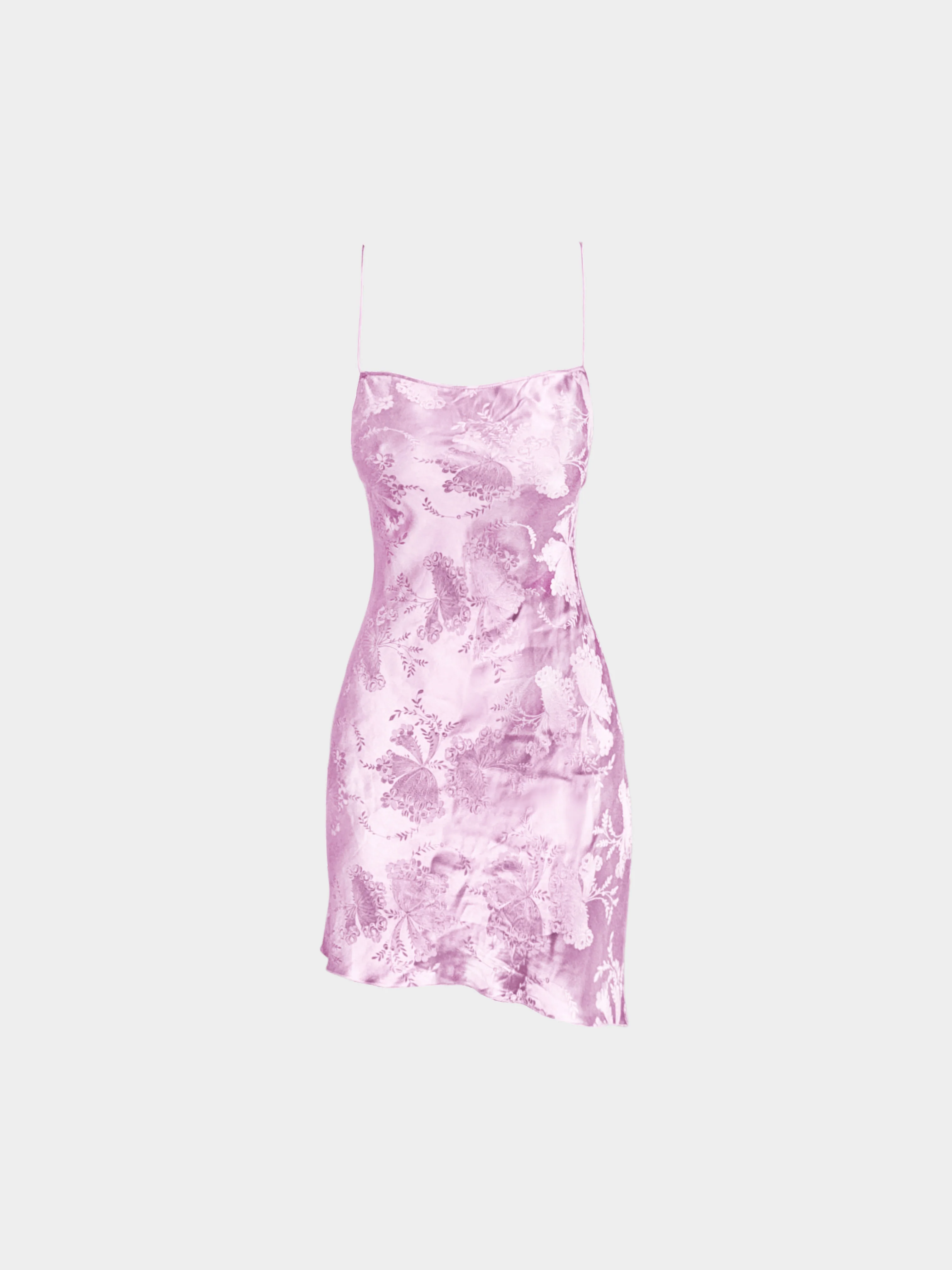 Christian Dior by John Galliano 2000 Purple Silk Floral Slip Mini Dress