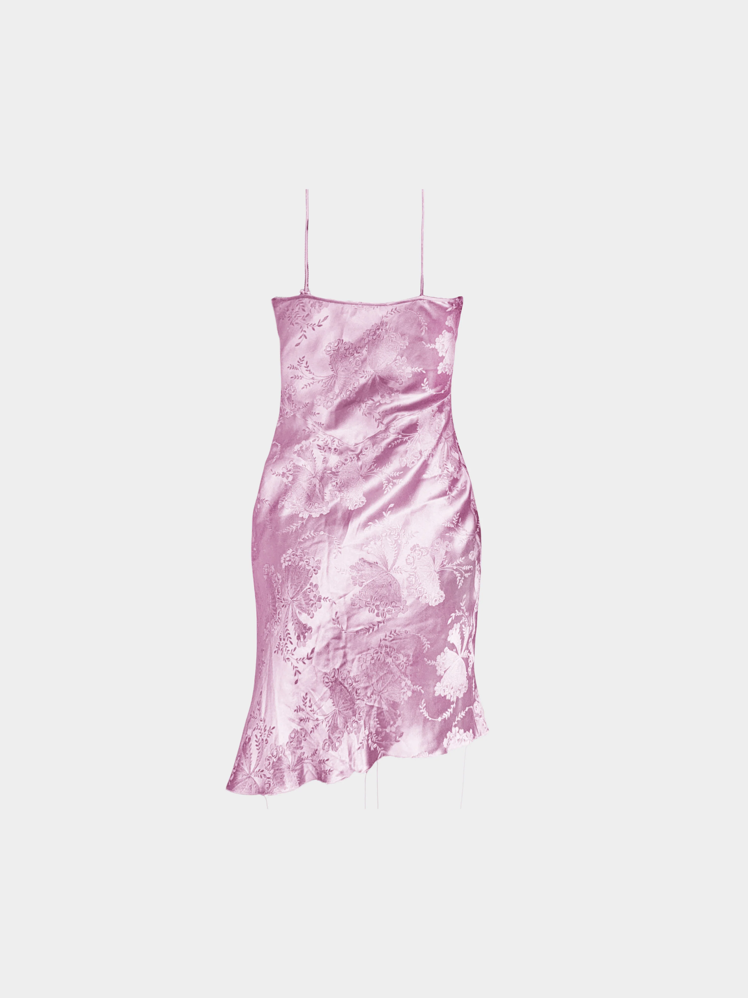 Christian Dior by John Galliano 2000 Purple Silk Floral Slip Mini Dress - Image 2