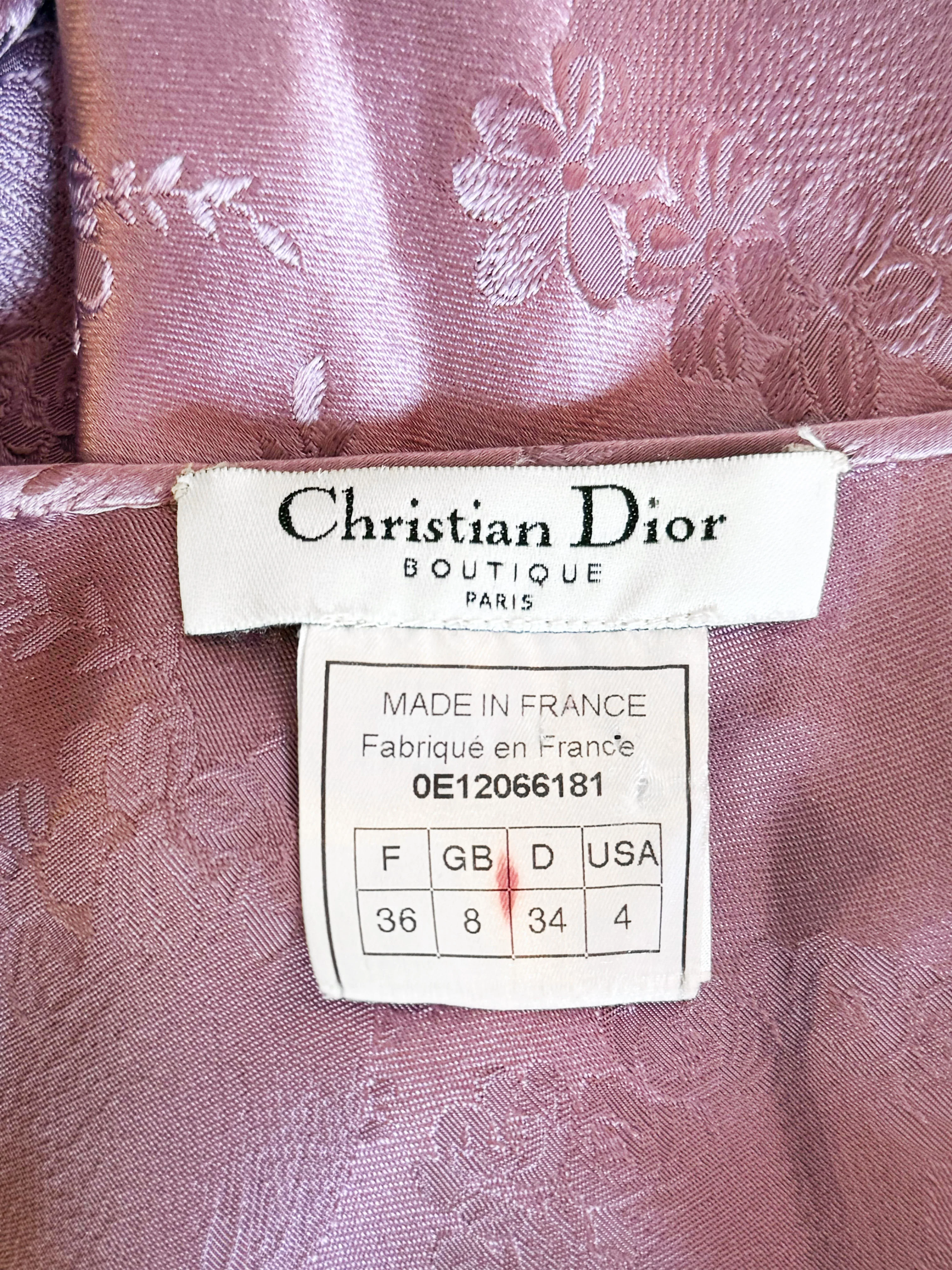 Christian Dior by John Galliano 2000 Purple Silk Floral Slip Mini Dress - Image 3