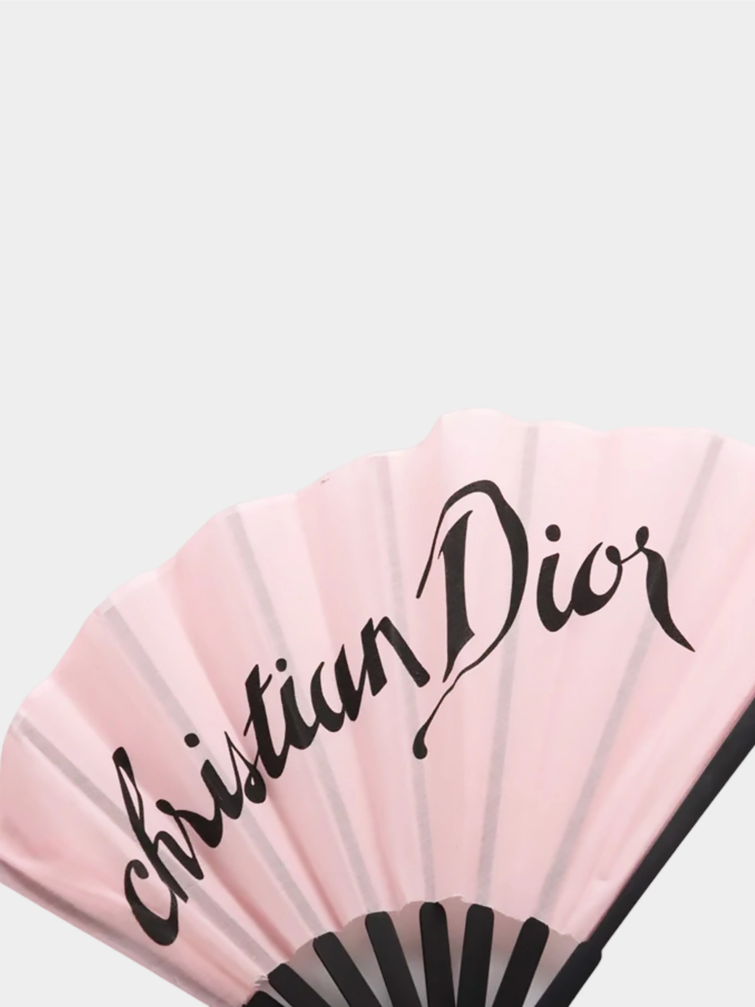Christian Dior by John Galliano 2000s Rare Light Pink Logo Handheld Fan - Image 4