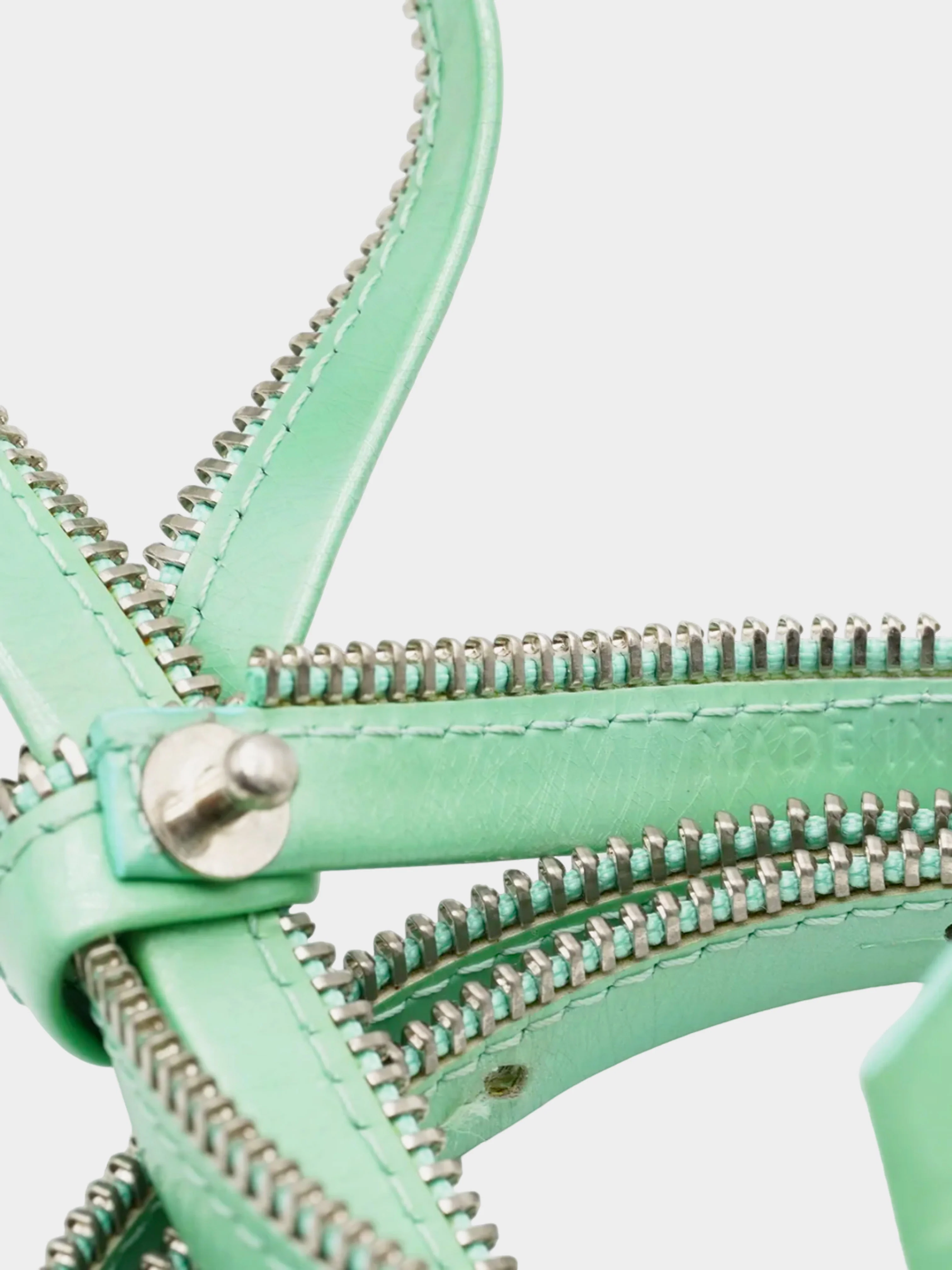 Christian Dior by John Galliano 2001 Mint Green Leather Zip Belt - Image 3