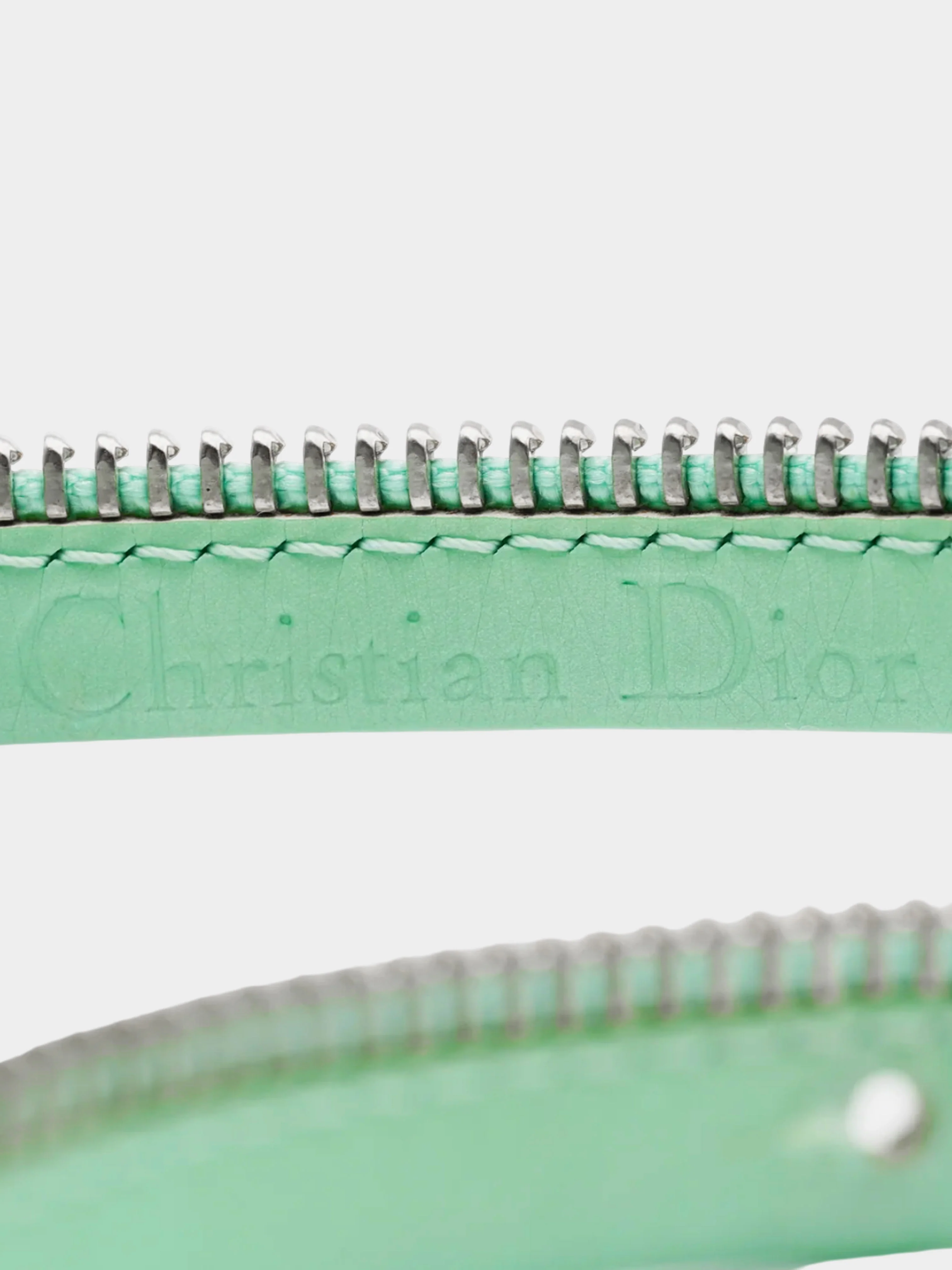 Christian Dior by John Galliano 2001 Mint Green Leather Zip Belt - Image 4