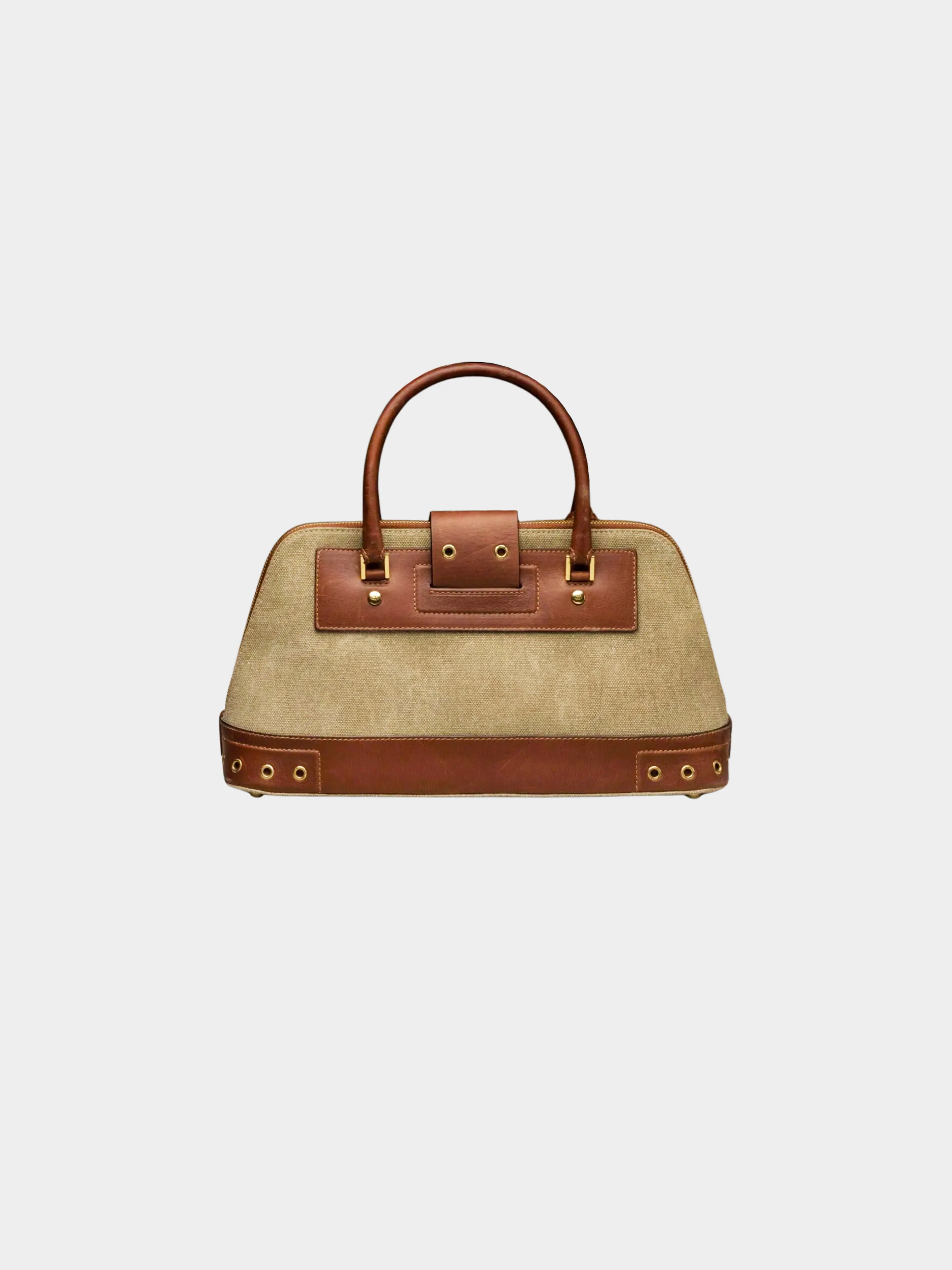 Christian Dior by John Galliano 2003 Khaki Brown Canvas and Leather Street Chic Bag - Image 2