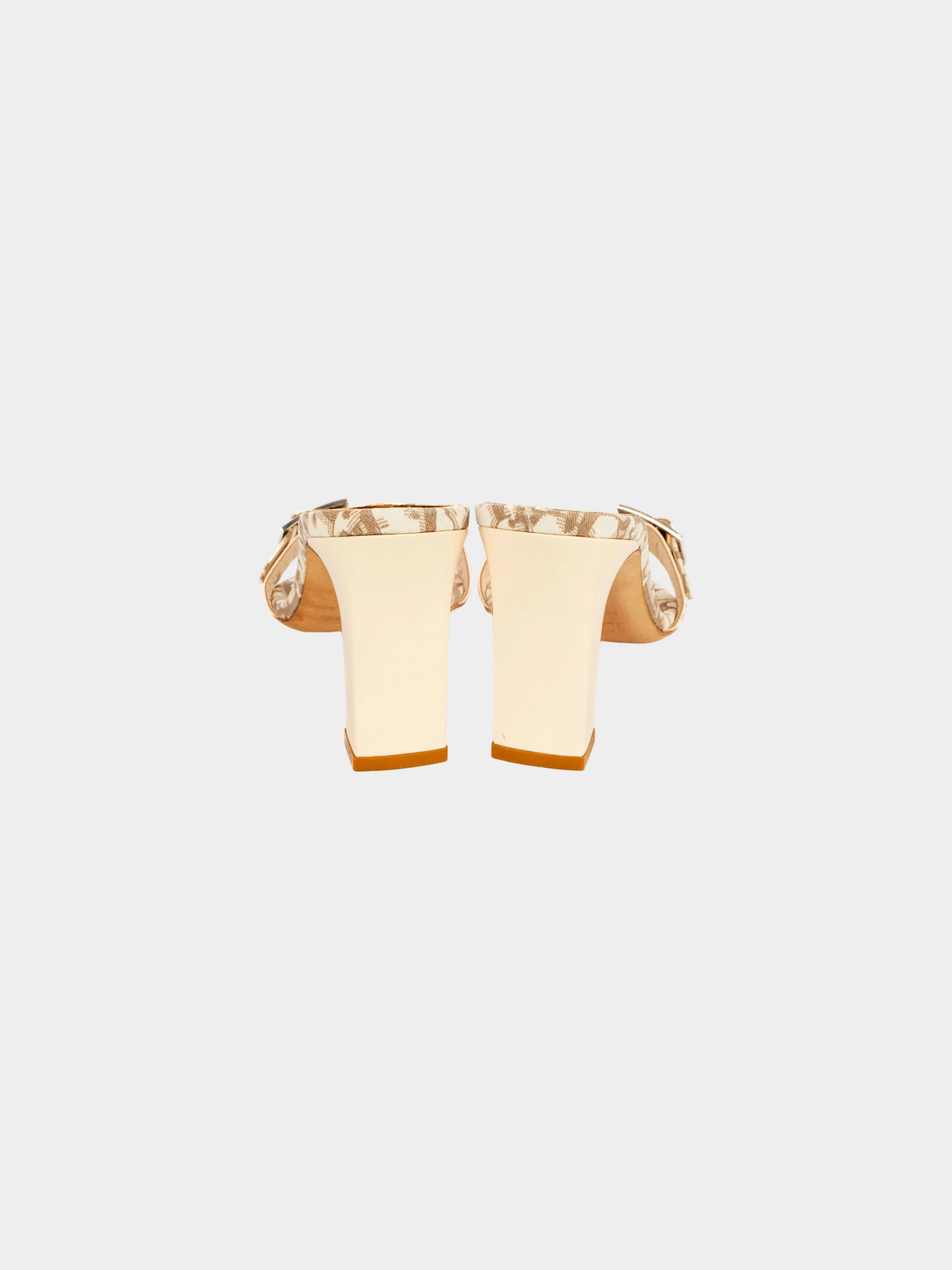 Christian Dior by John Galliano 2005 Brown Monogram High Heeled Mules - Image 3