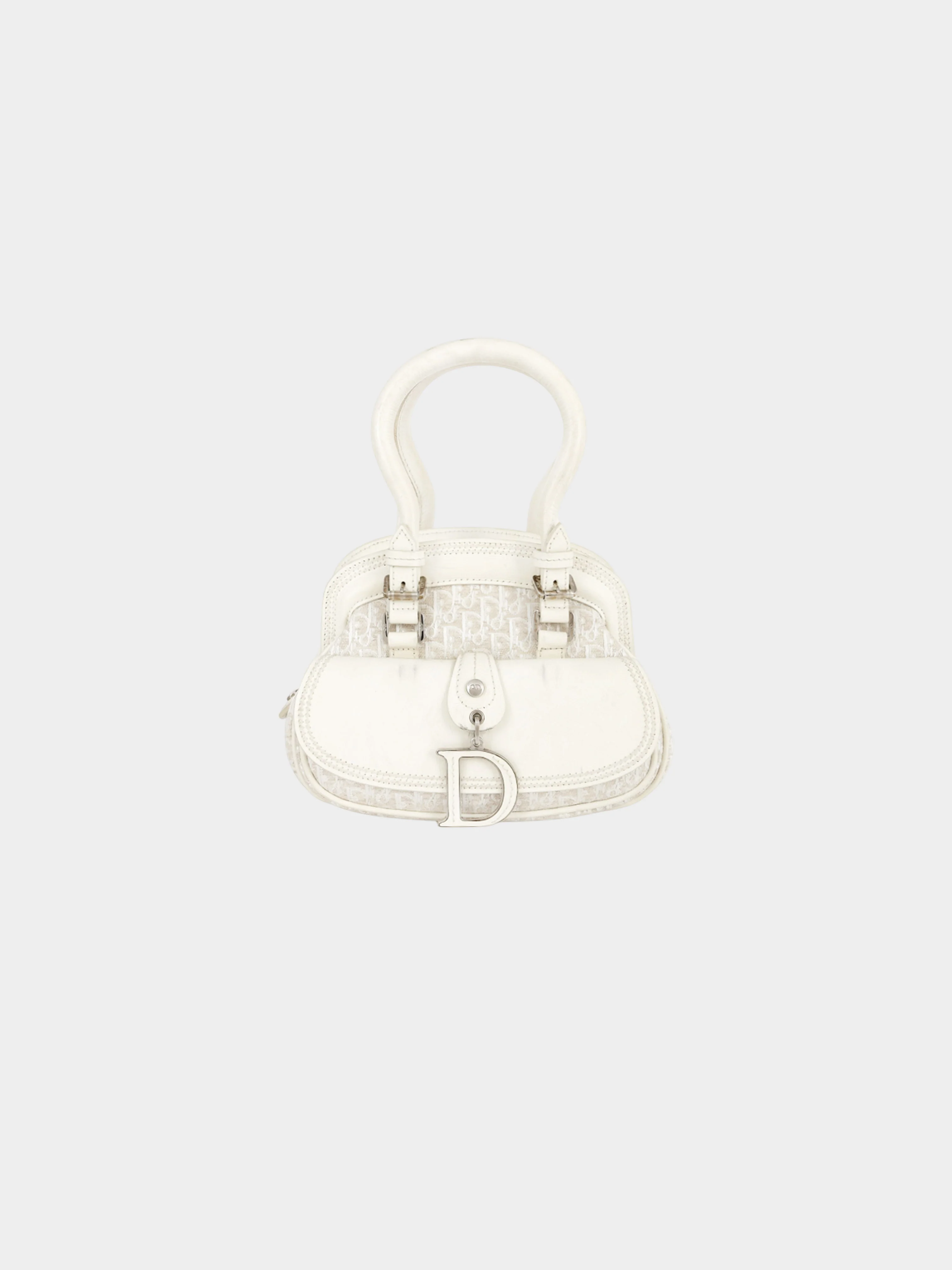 Christian Dior by John Galliano 2005 White Leather Mini Detective Handbag
