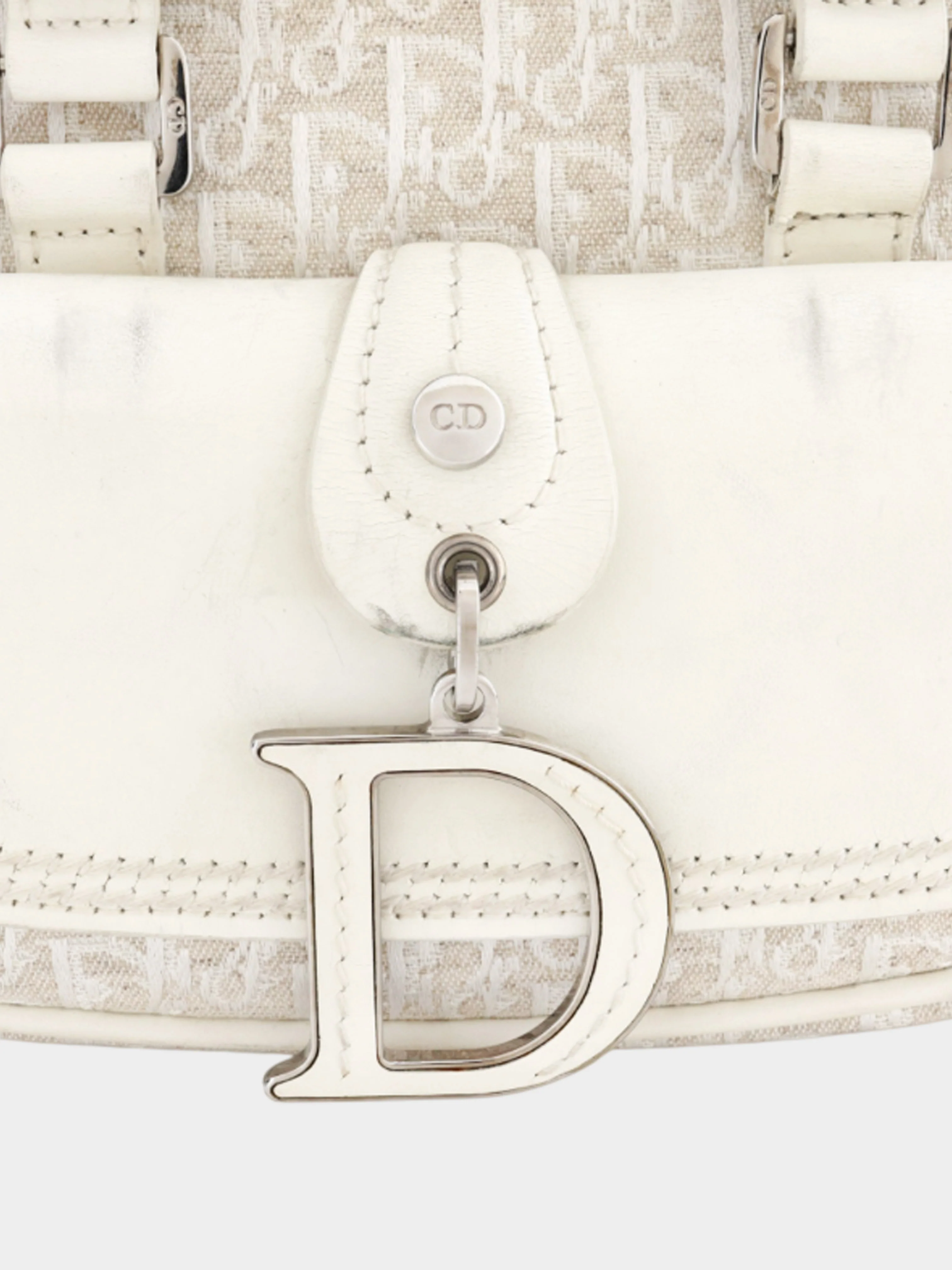 Christian Dior by John Galliano 2005 White Leather Mini Detective Handbag - Image 3