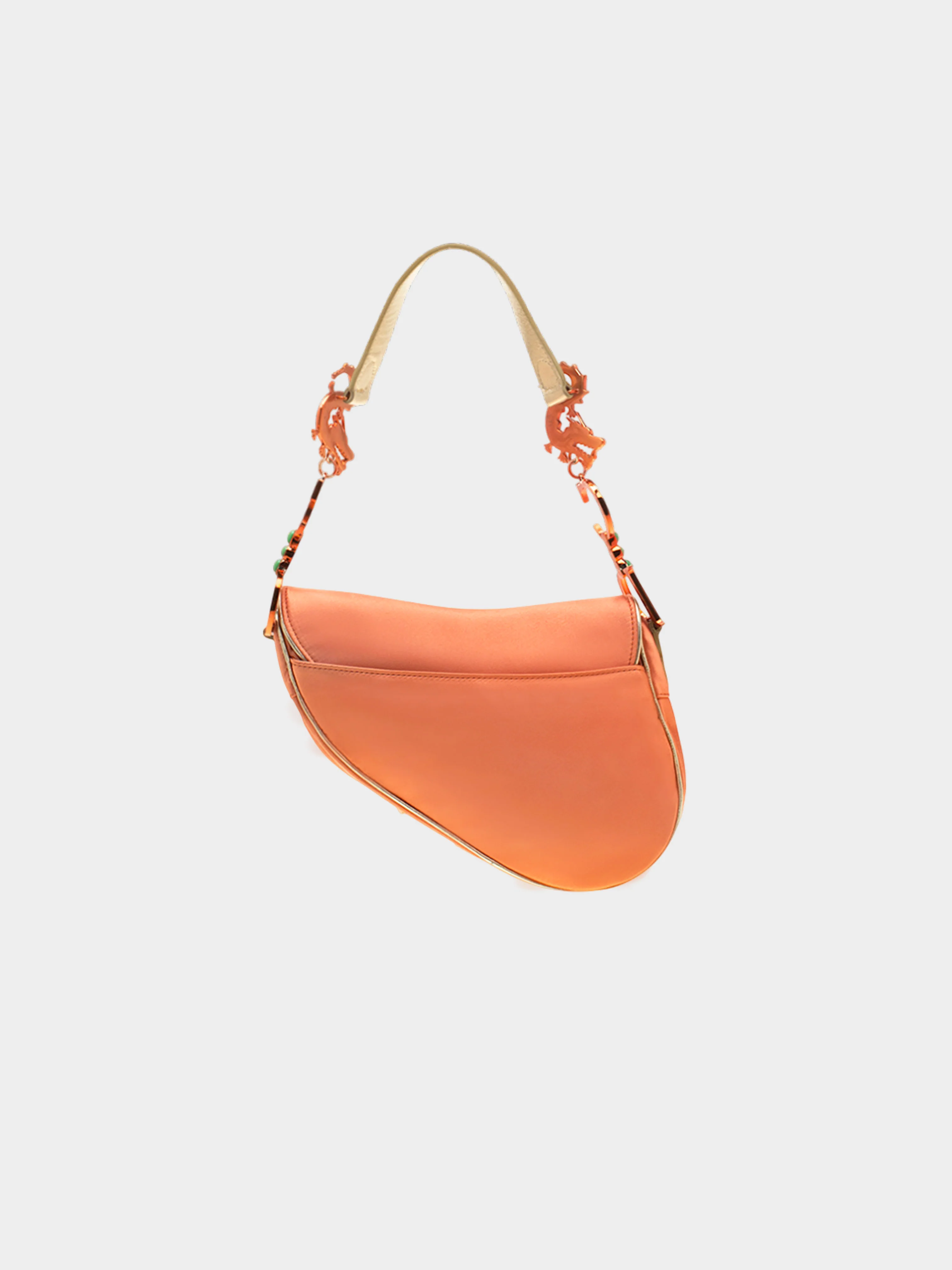Christian Dior by John Galliano 2006 Limited Edition Satin China Dragon Motif Saddle Bag - Image 3