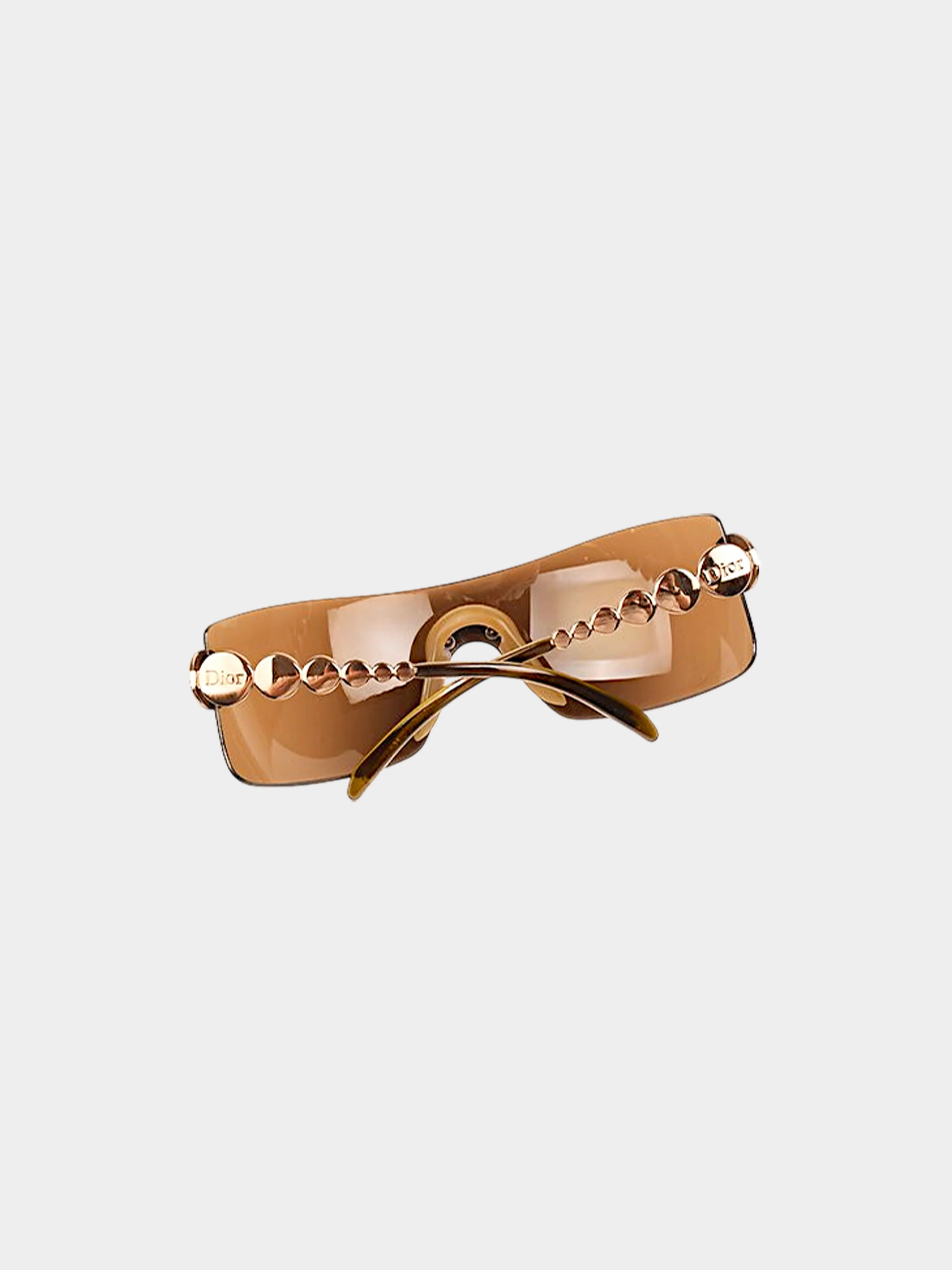 Christian Dior by John Galliano Fall 2000 Dark Brown Millenium Shield Sunglasses - Image 3