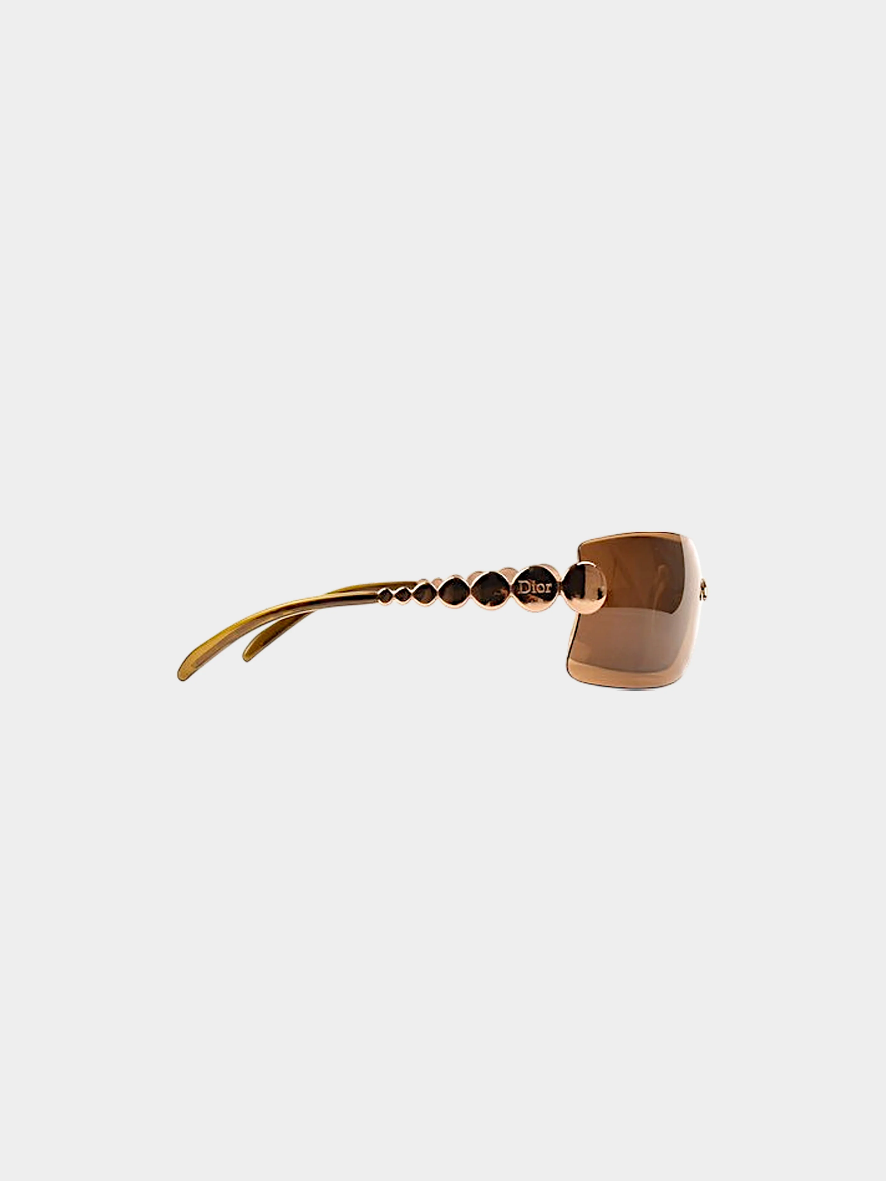 Christian Dior by John Galliano Fall 2000 Dark Brown Millenium Shield Sunglasses - Image 4