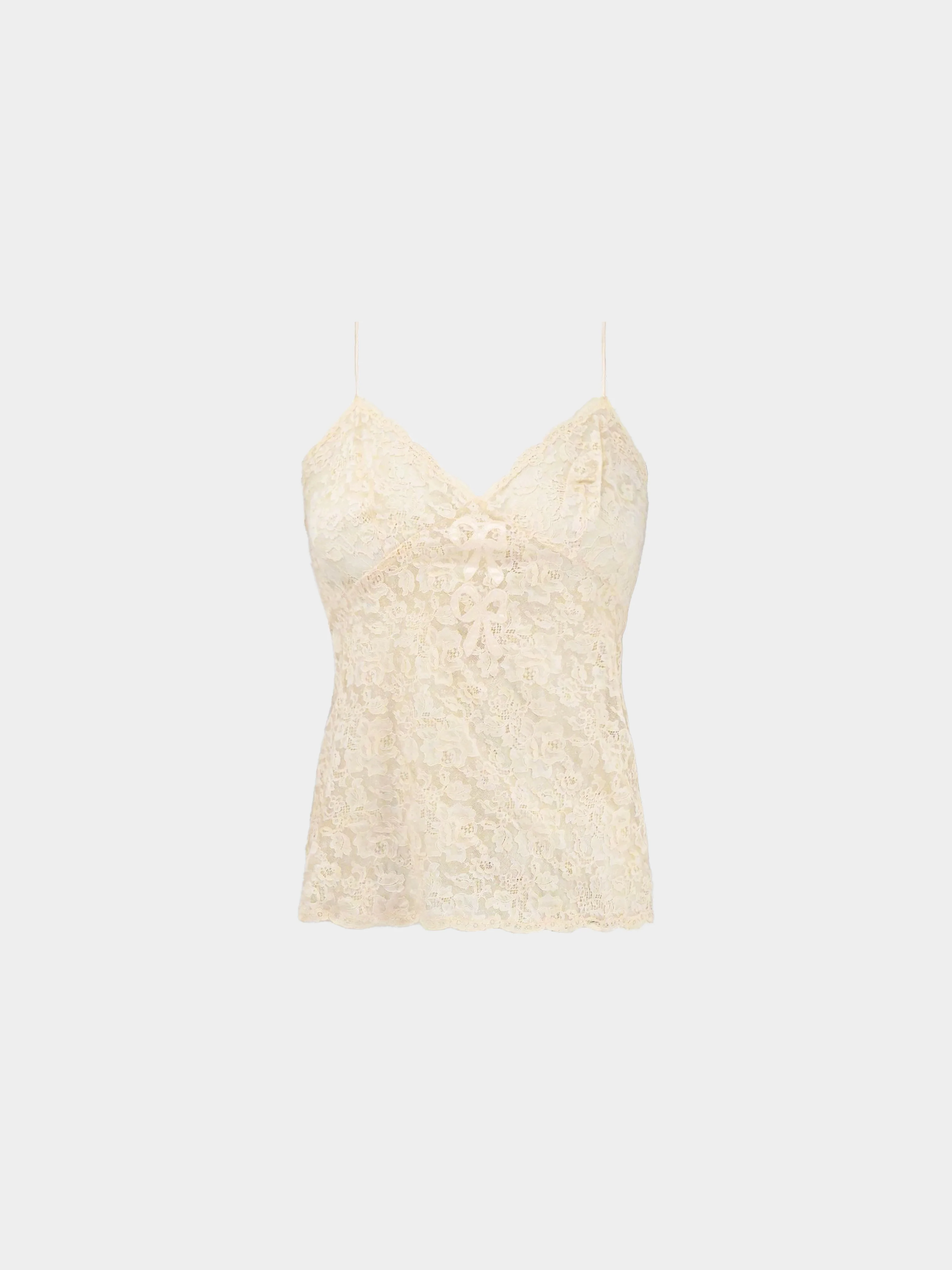 Christian Dior by John Galliano FW 1998-1999 Beige Lace Lingerie Top