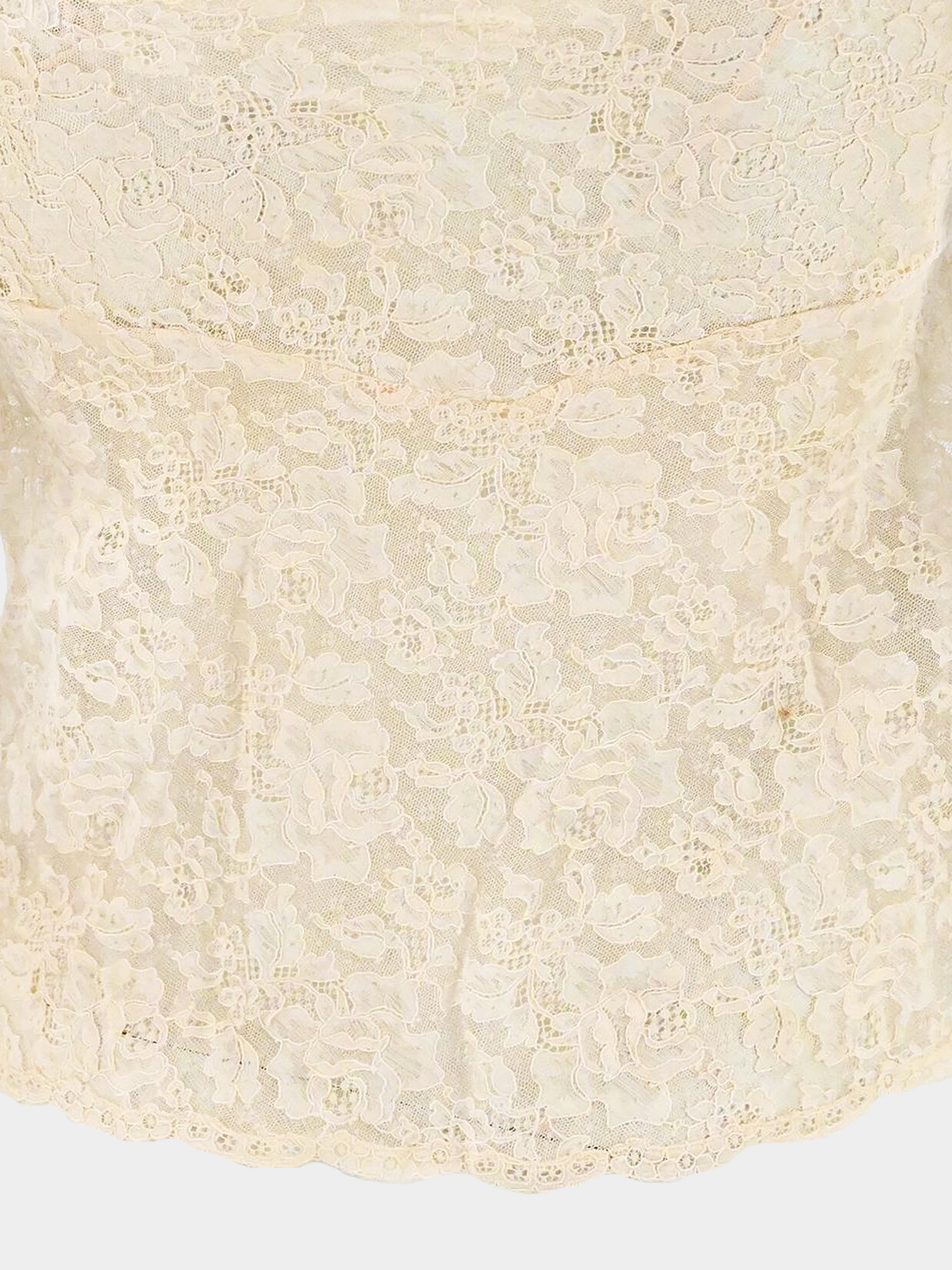 Christian Dior by John Galliano FW 1998-1999 Beige Lace Lingerie Top - Image 4
