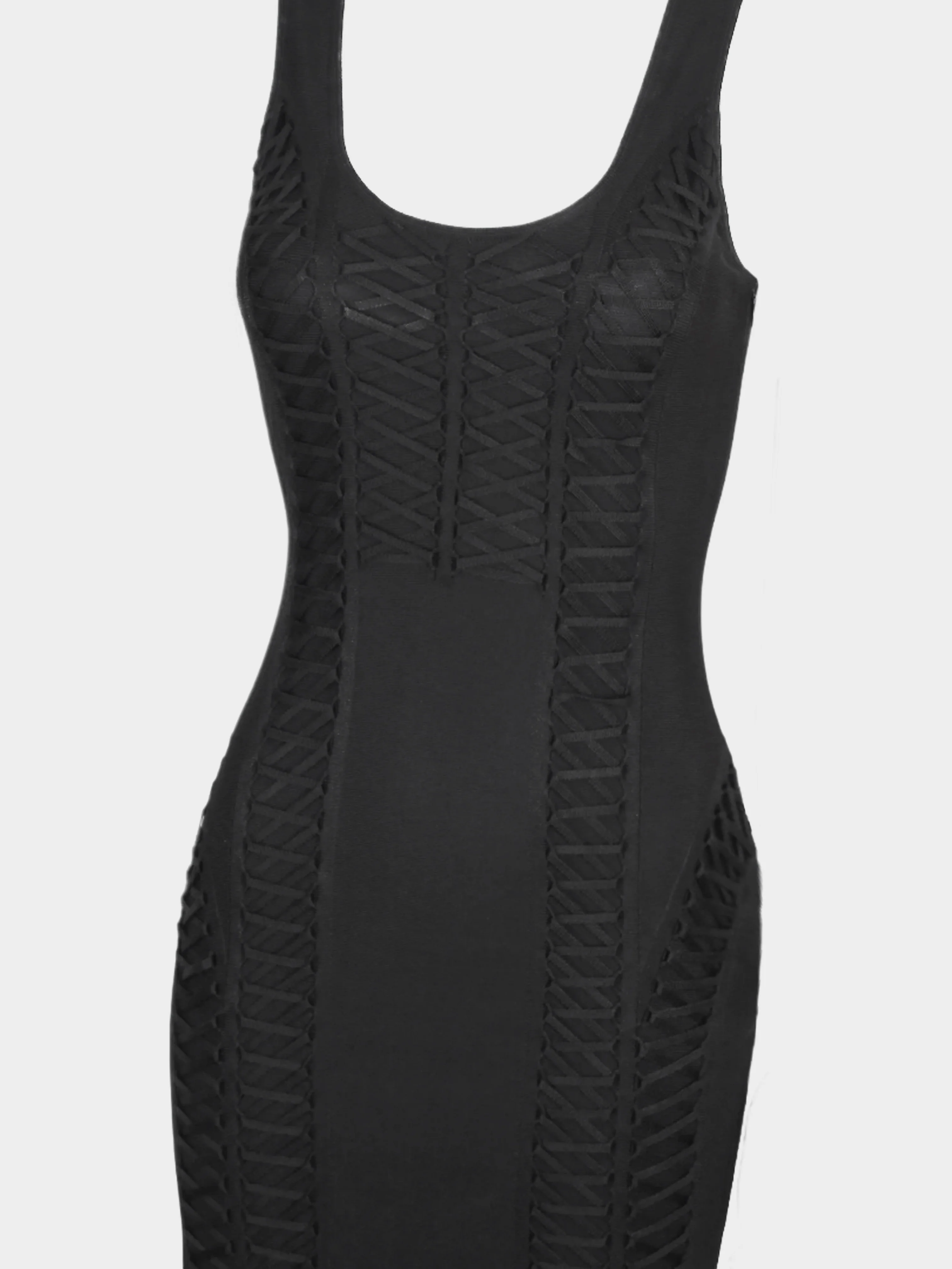 Christian Dior by John Galliano FW 2002 Black Bondage Laced Up Dress - Image 3