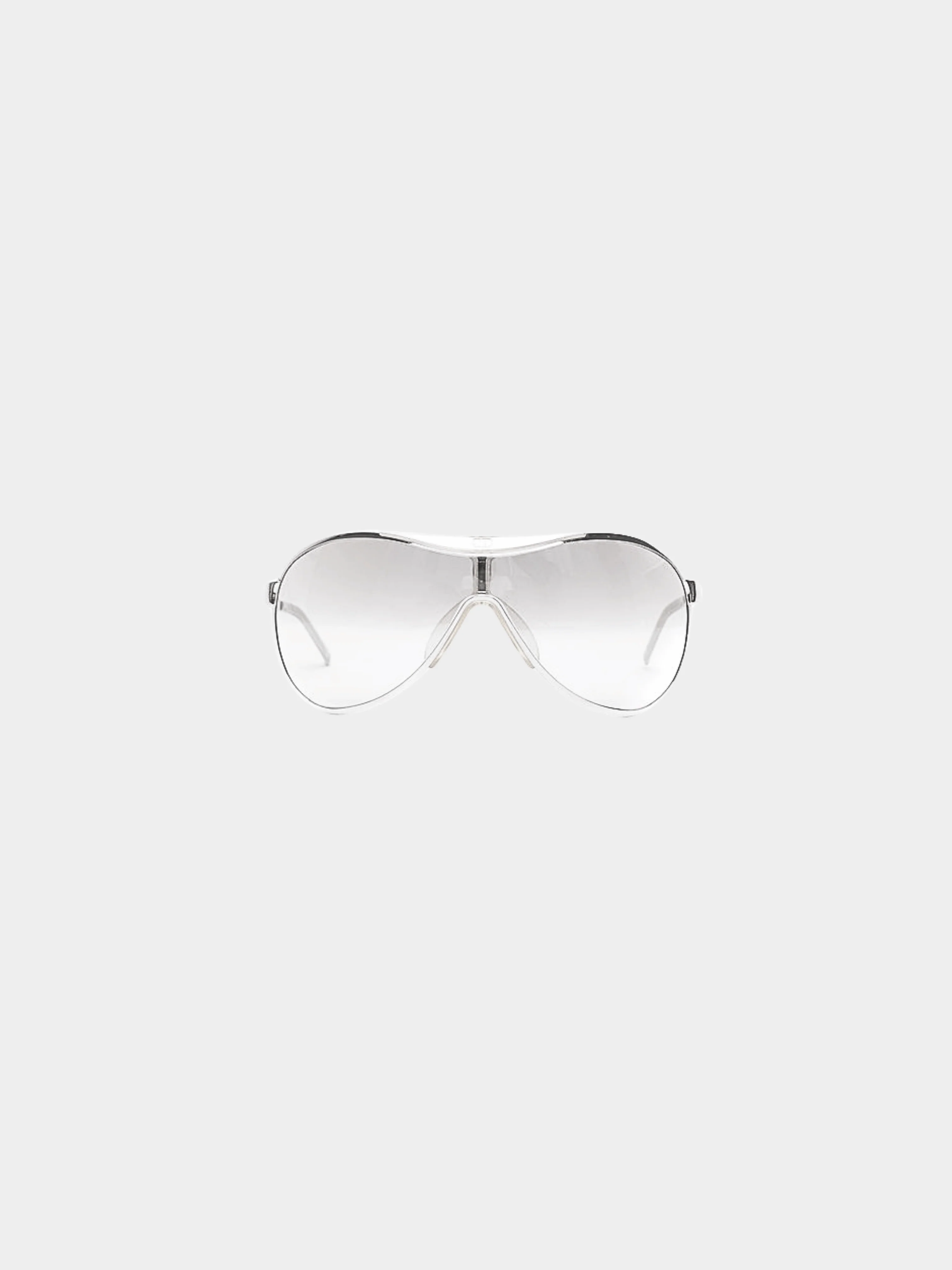 Christian Dior by John Galliano SS 2000 Silver Rodeo Drive Shield Sunglasses - Image 2