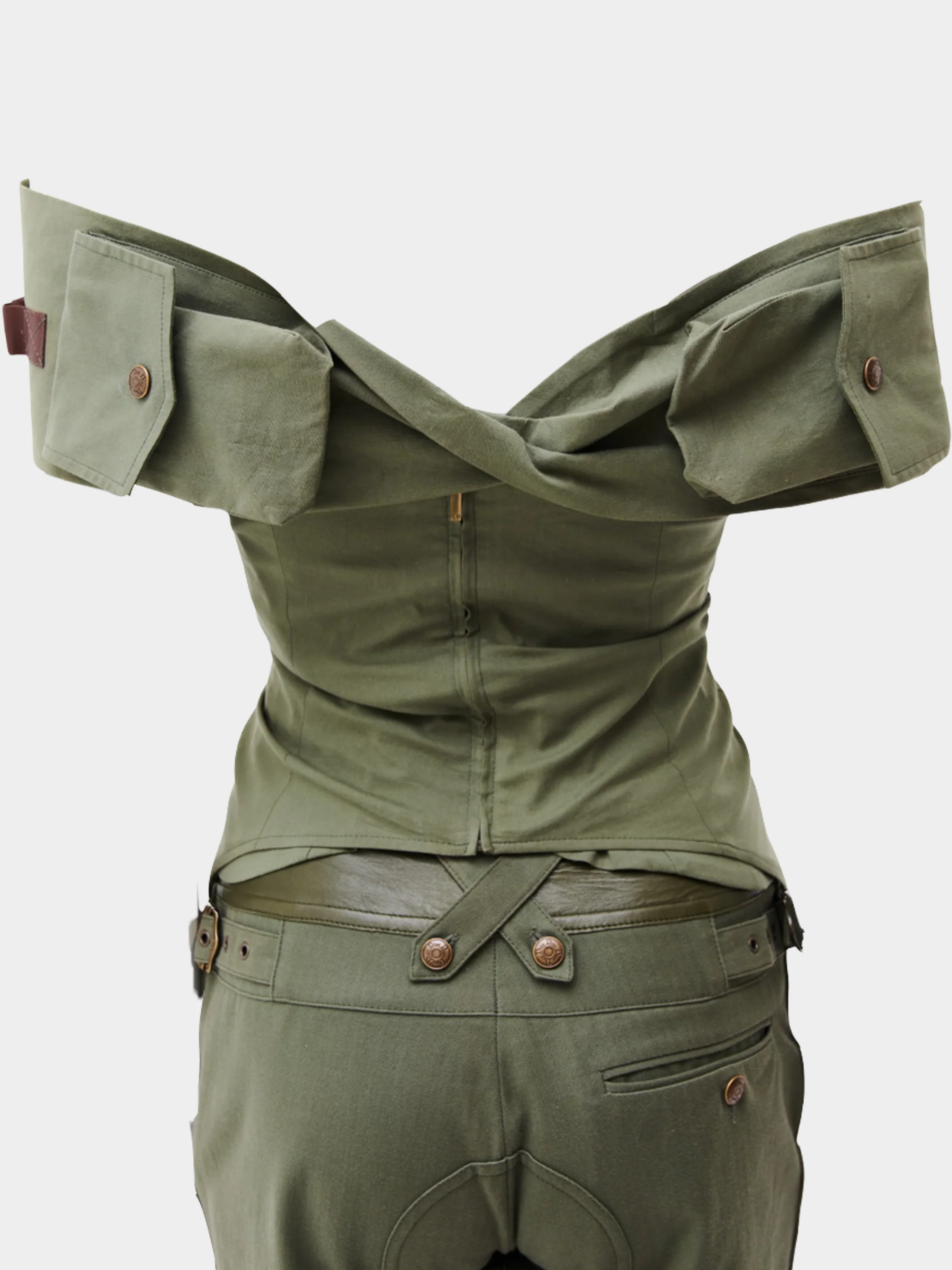 Christian Dior by John Galliano SS 2003 Military Khaki Bondage Set - Image 3