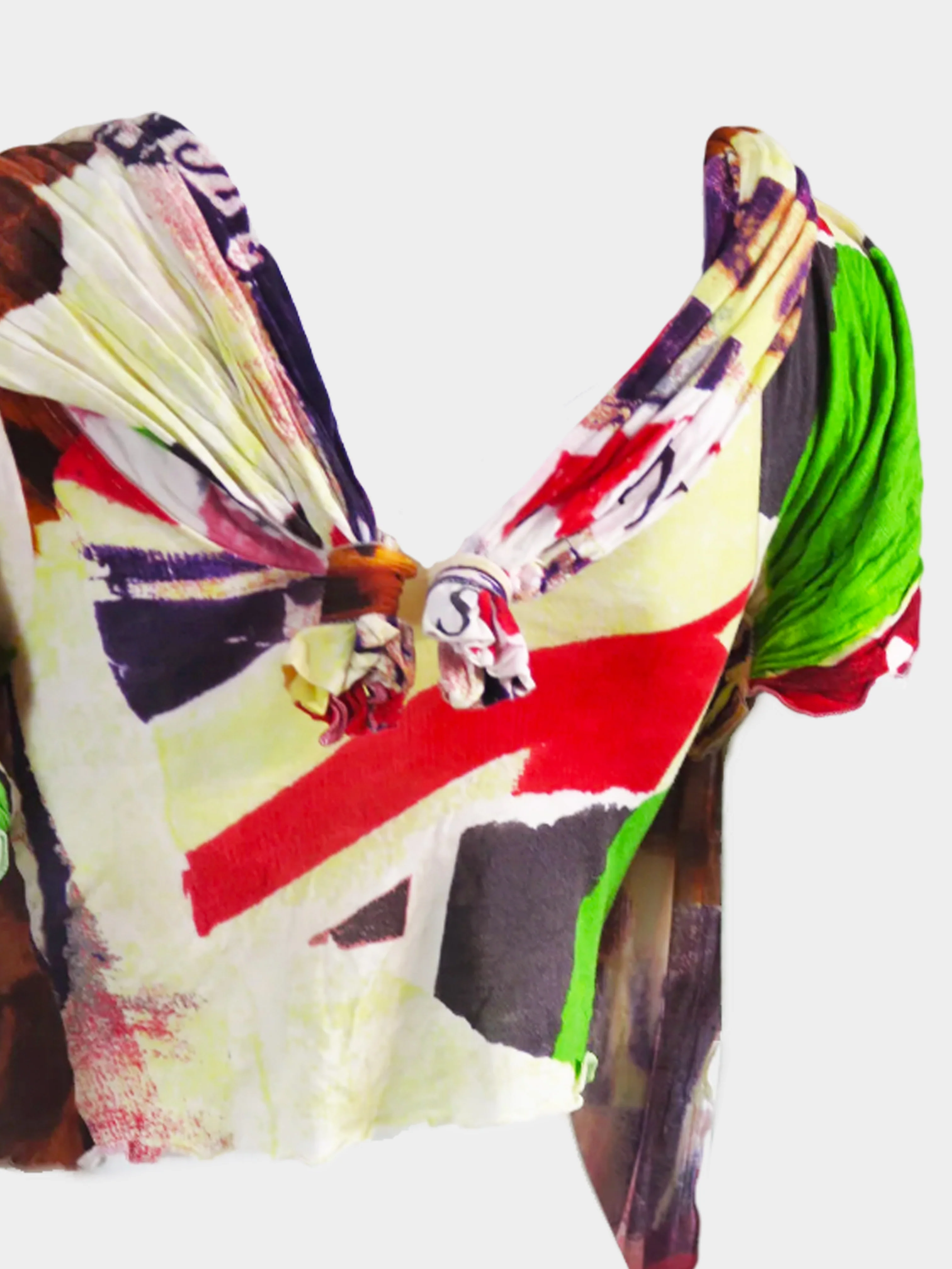 Christian Dior by John Galliano SS 2003 VIKTIM Print Draped Top - Image 2