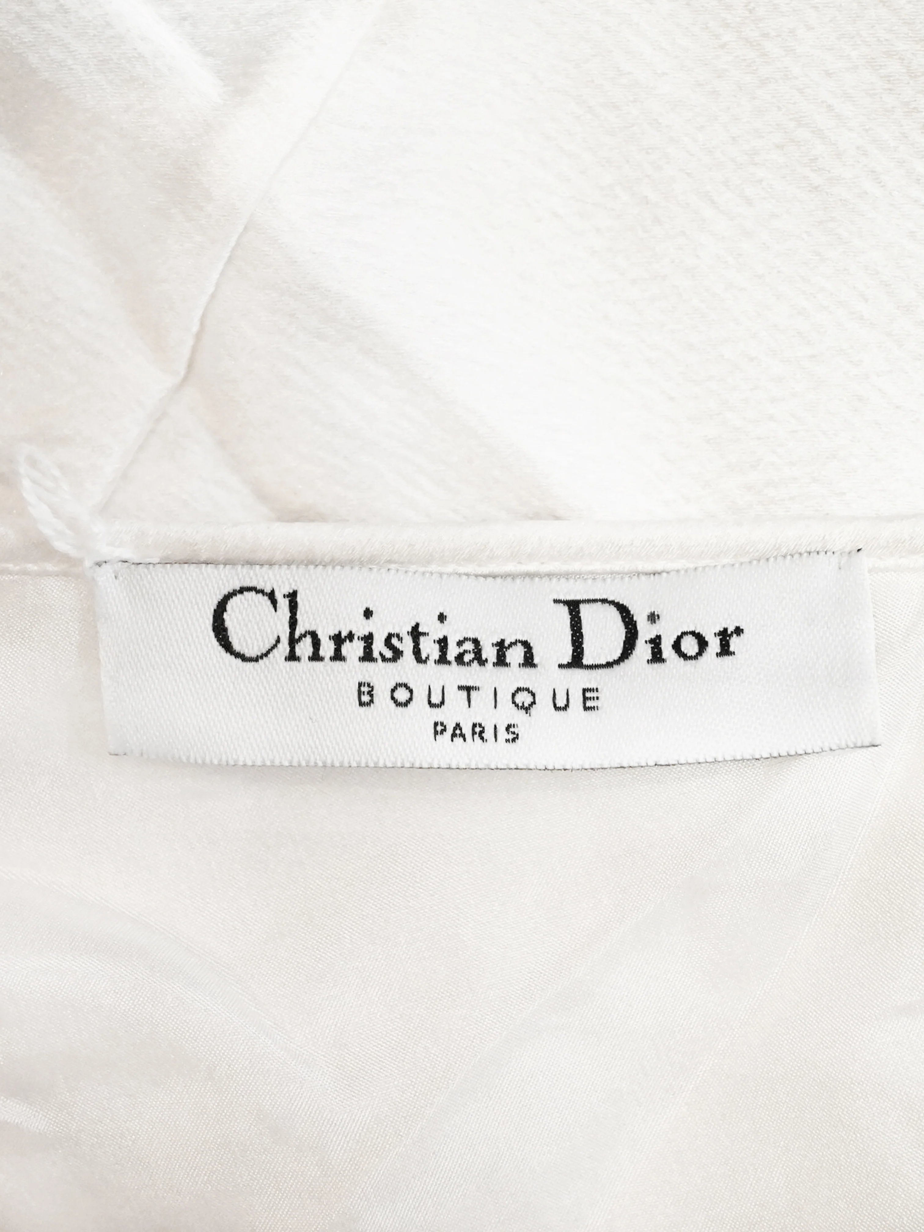 Christian Dior by John Galliano SS 2006 White Satin Beaded Plant Motif Tank Top - Image 4