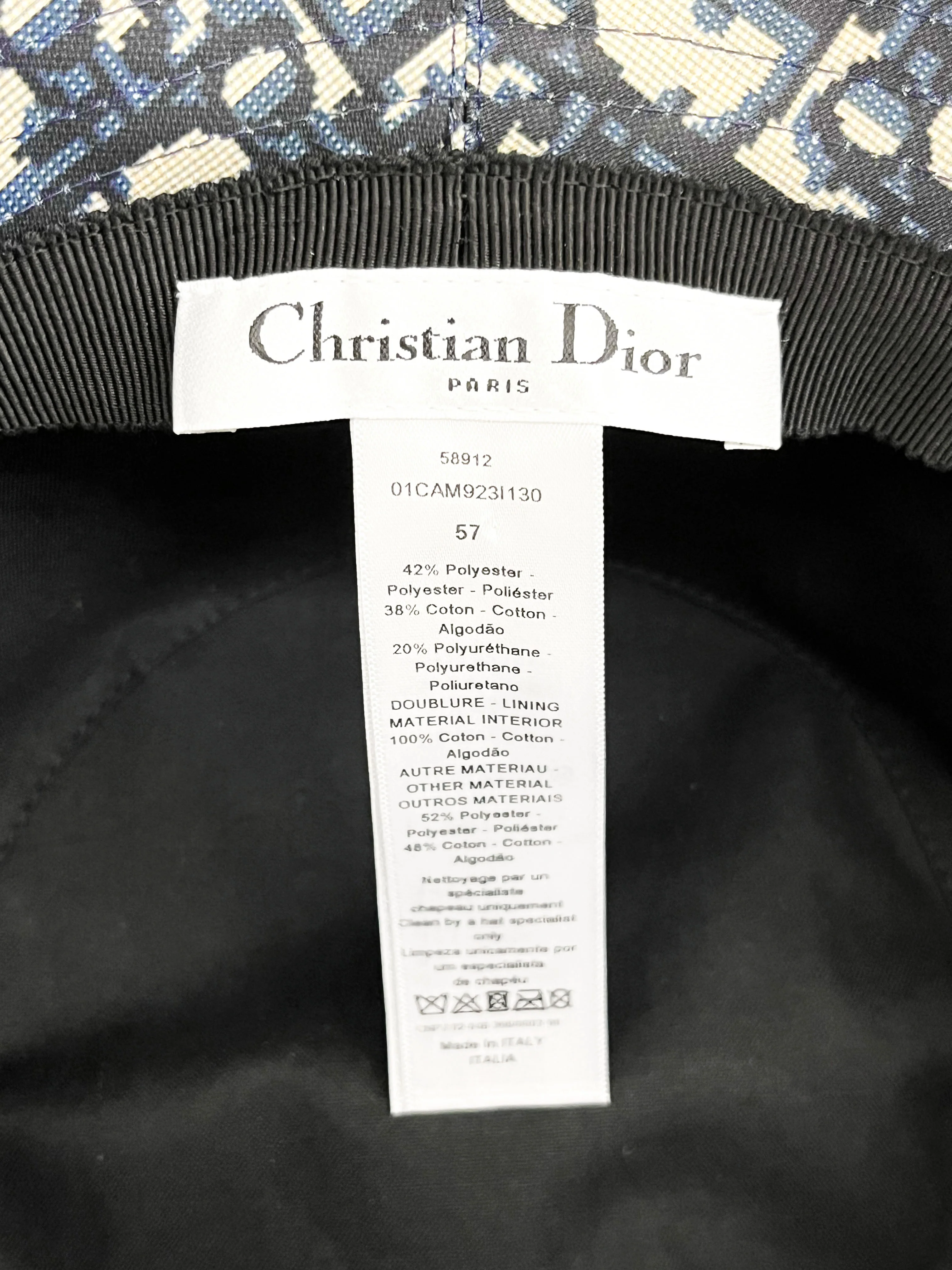 Christian Dior Cruise 2020 Navy Camouflage Bucket Hat - Image 4
