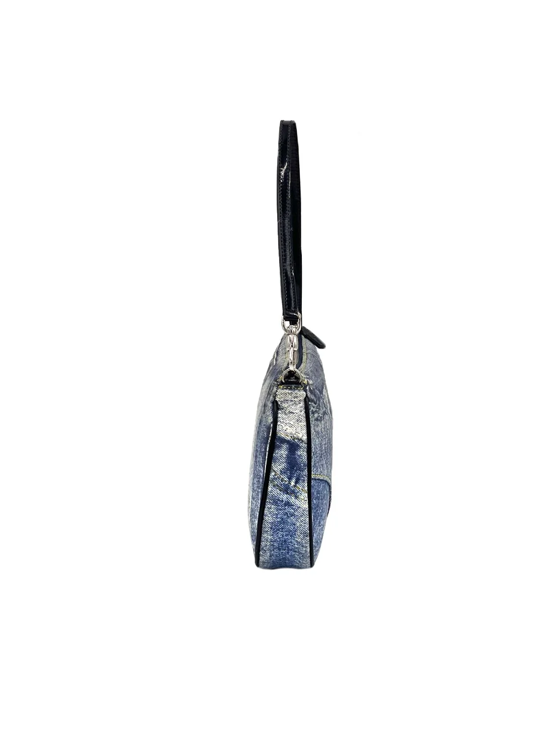 Christian Dior 2000s Denim Patchwork Saddle Bag - Image 3