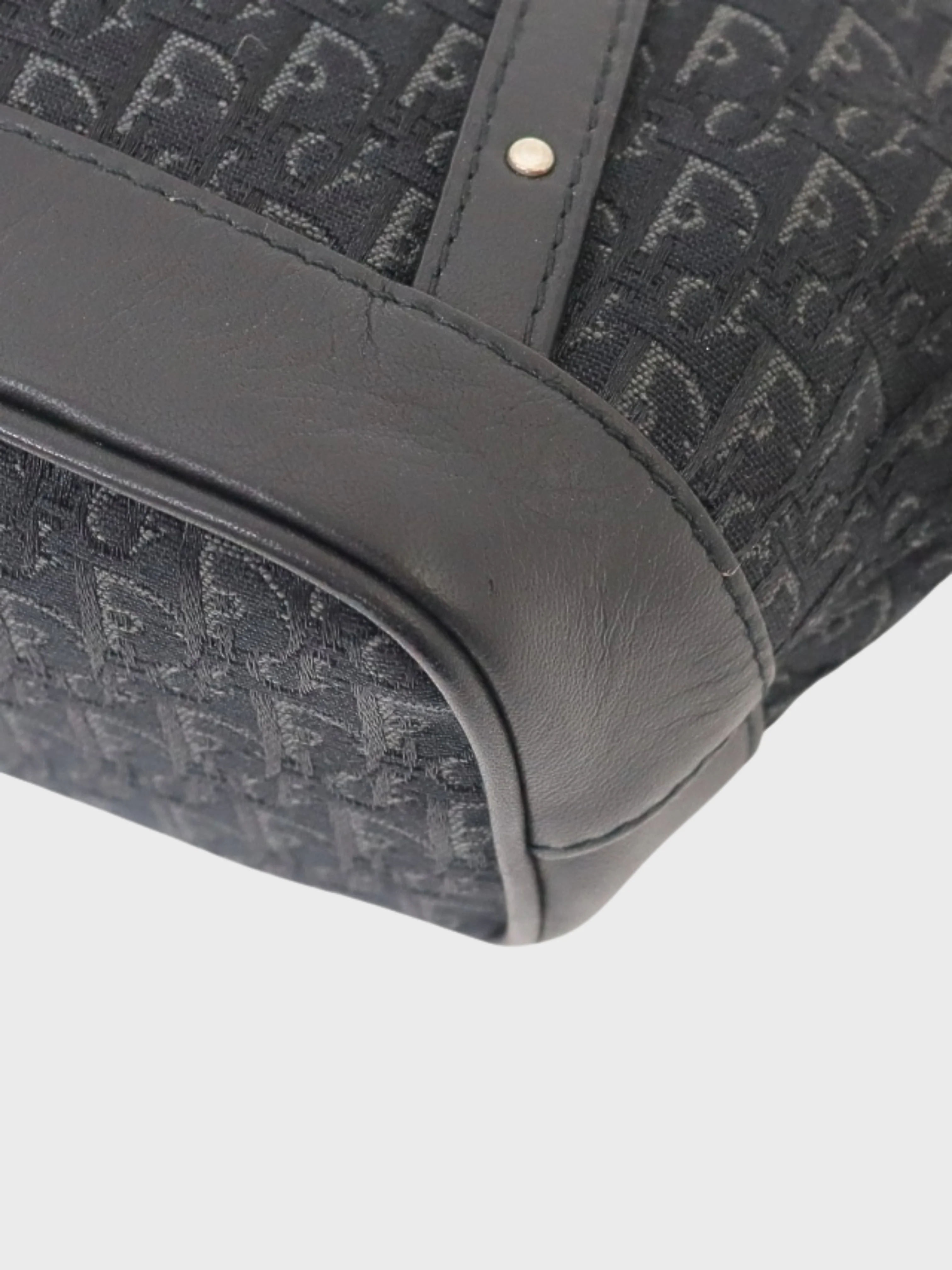 Christian Dior 2000s Black Trotter Canvas Mini Handbag - Image 4