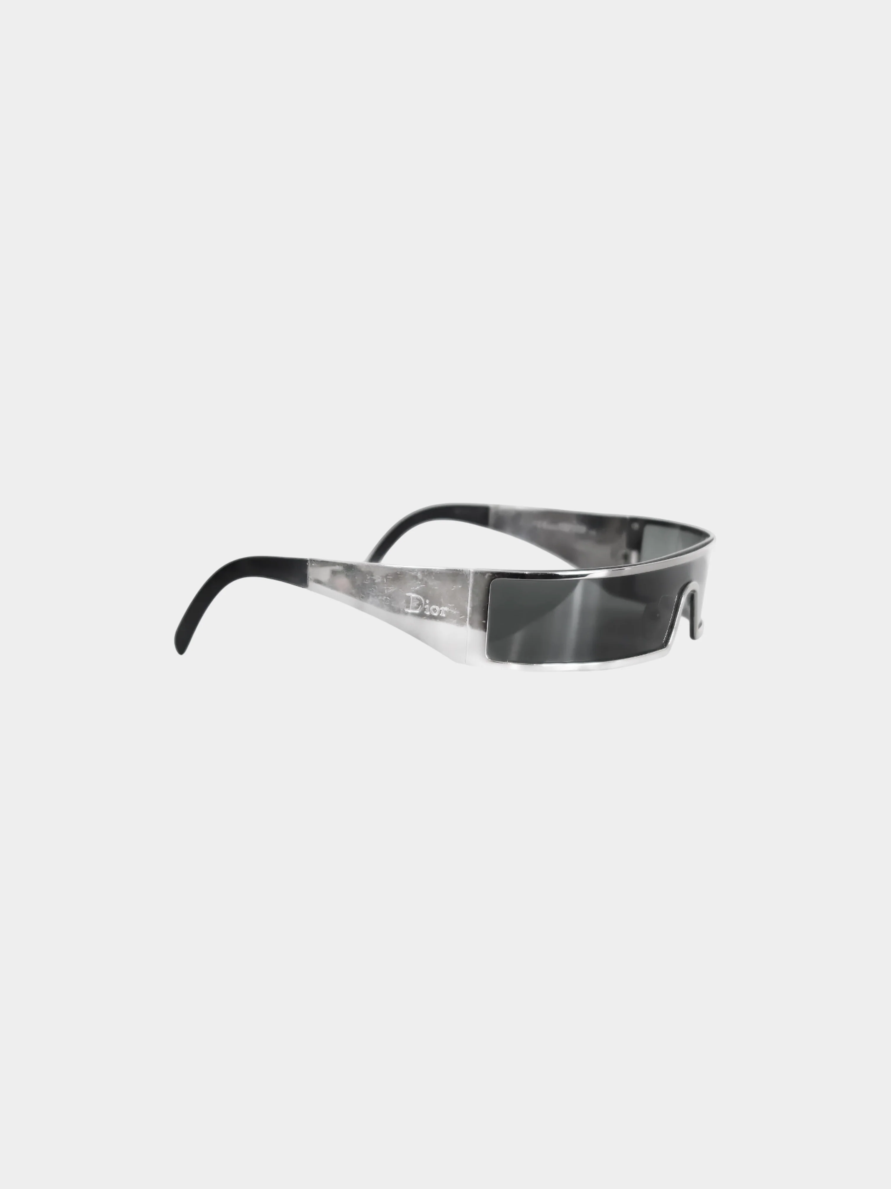 Christian Dior Early 2000s Rare Runway Silver Punk Sunglasses
