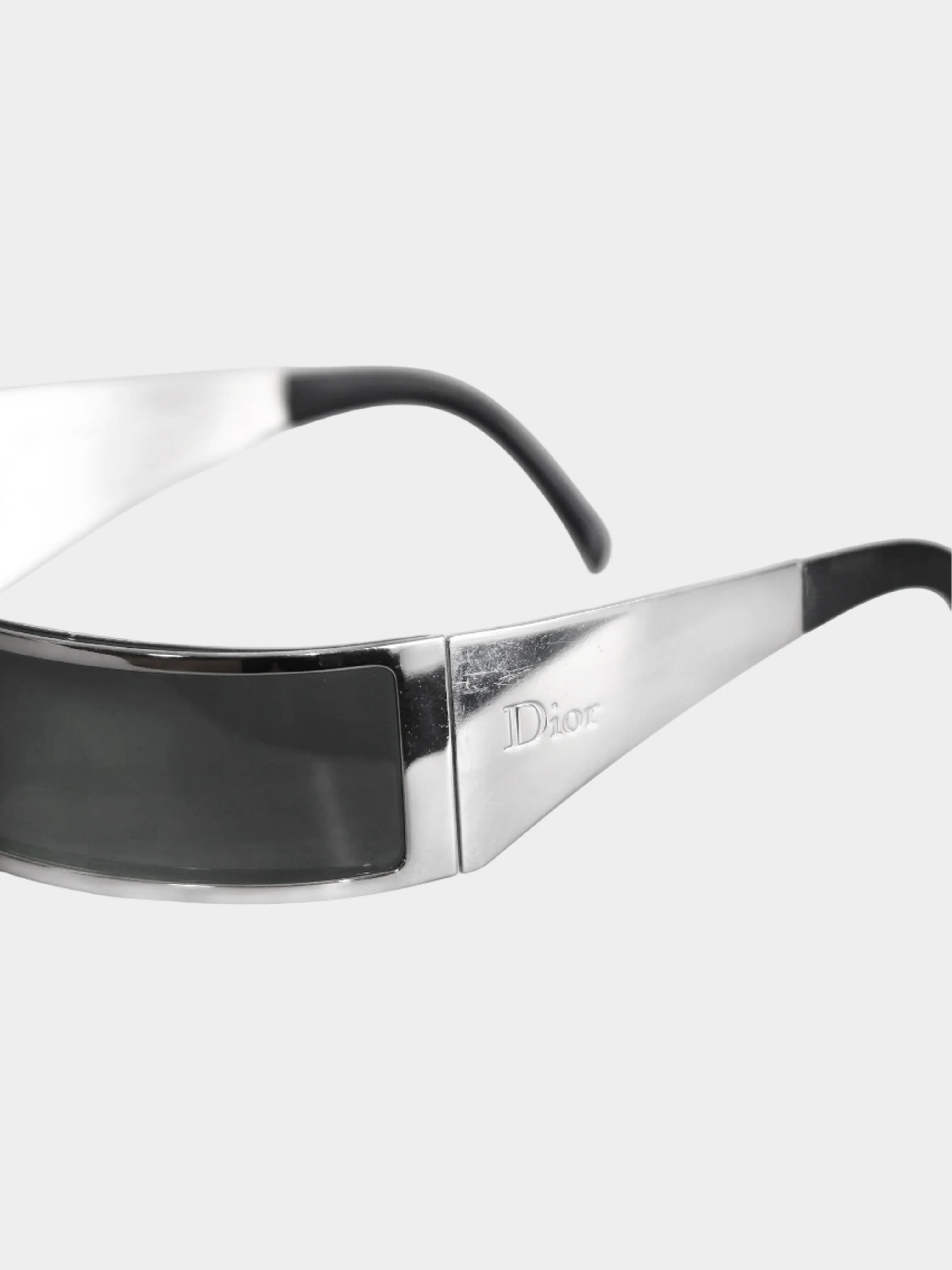 Christian Dior Early 2000s Rare Runway Silver Punk Sunglasses - Image 3