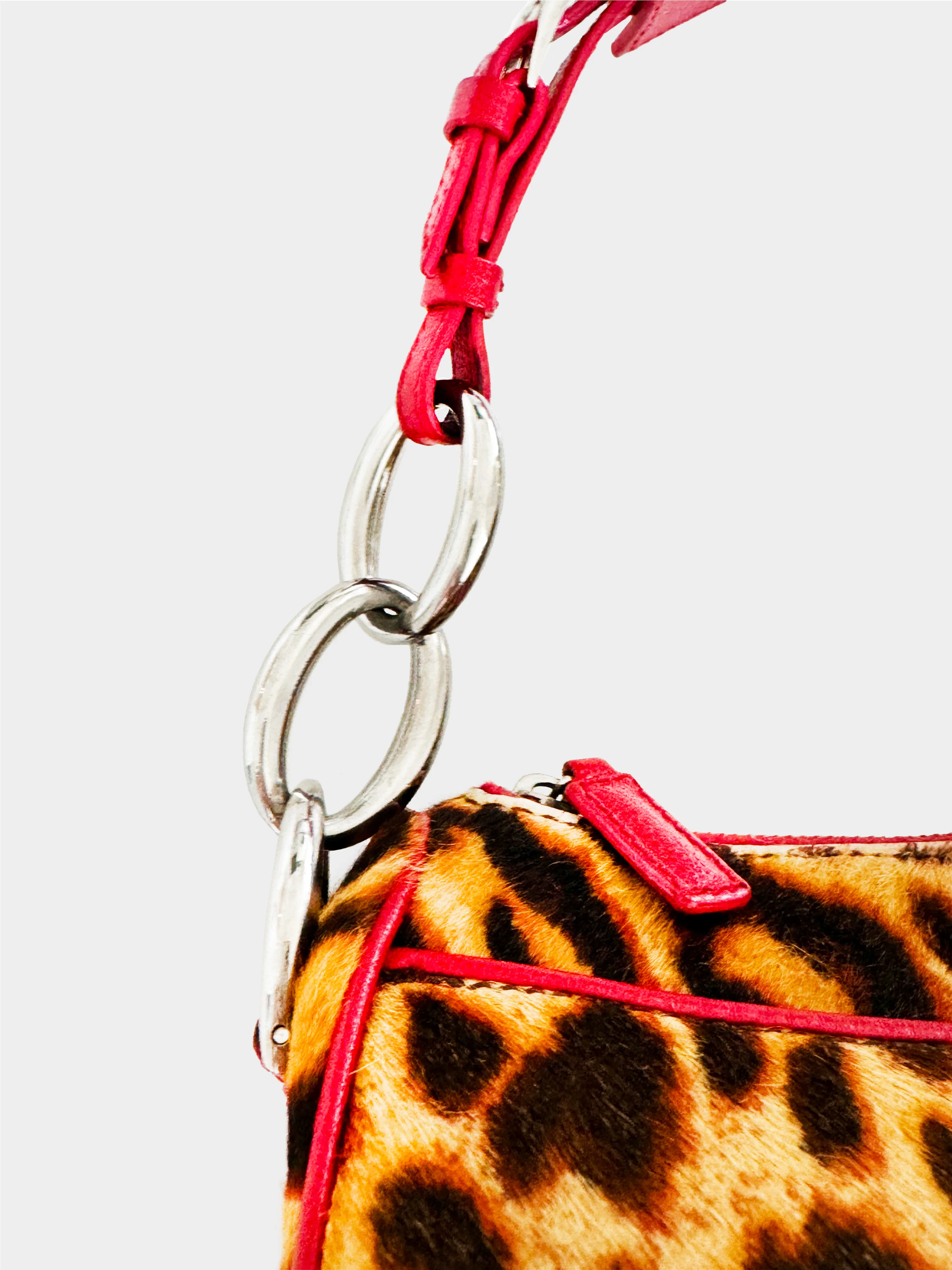 Christian Dior Fall 2004 Leopard Pony Hair Diva Baguette Bag - Image 4