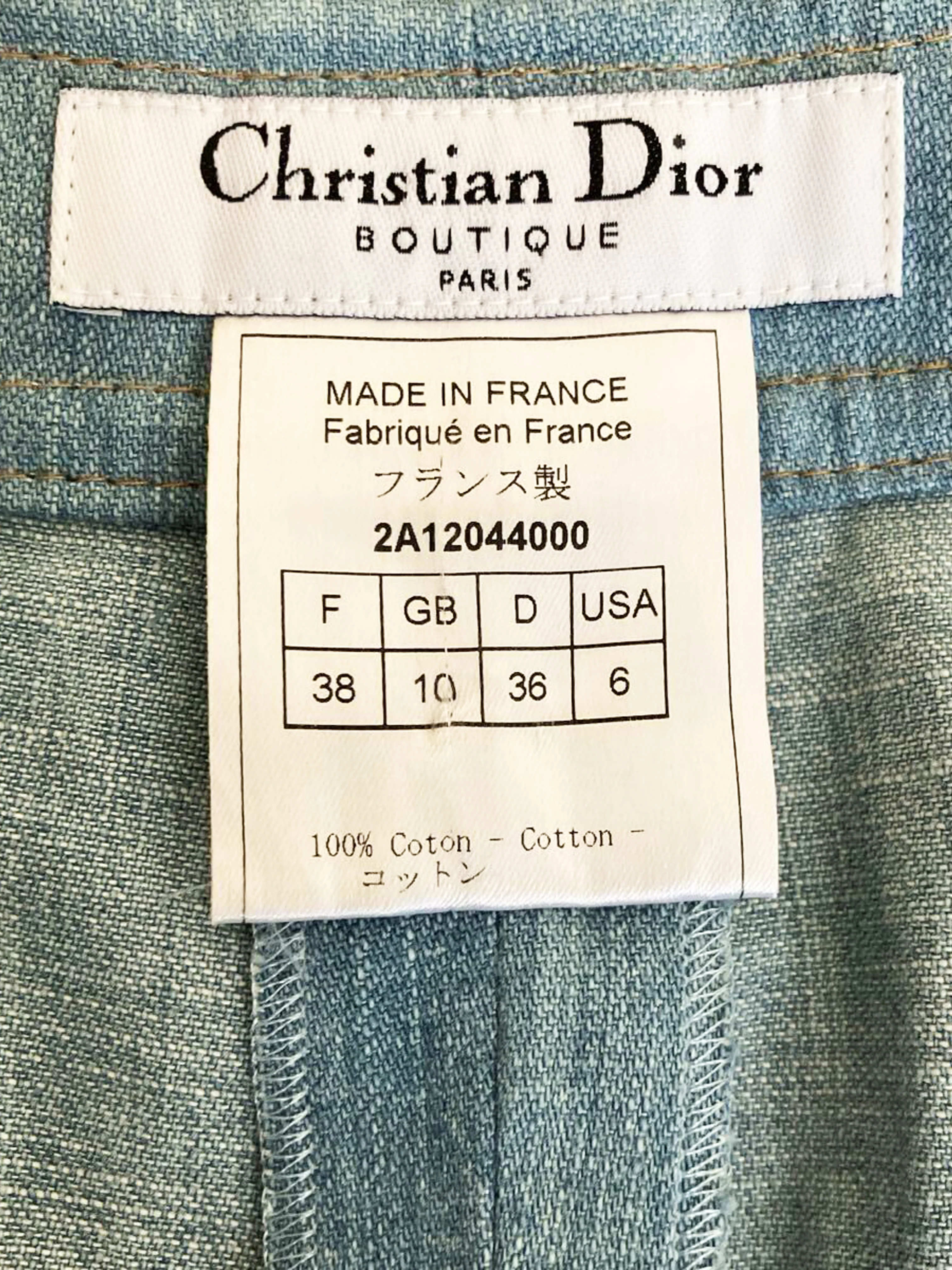 Christian Dior FW 2002 Denim Lace-up detail Flared Pants - Image 6