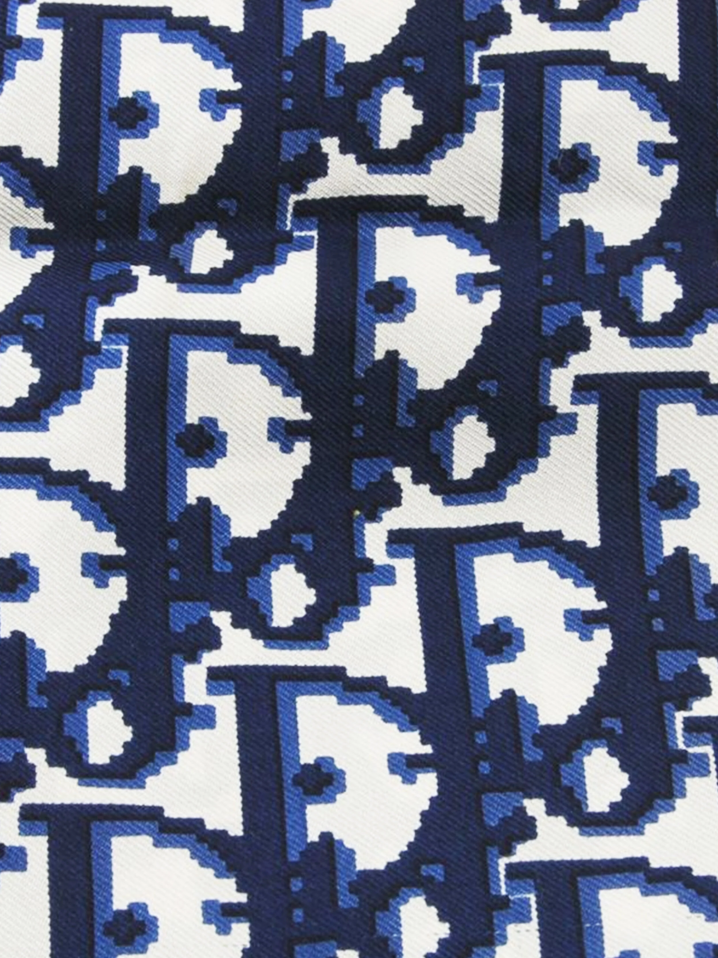 Christian Dior 2000a Navy Silk Monogram Scarf - Image 3
