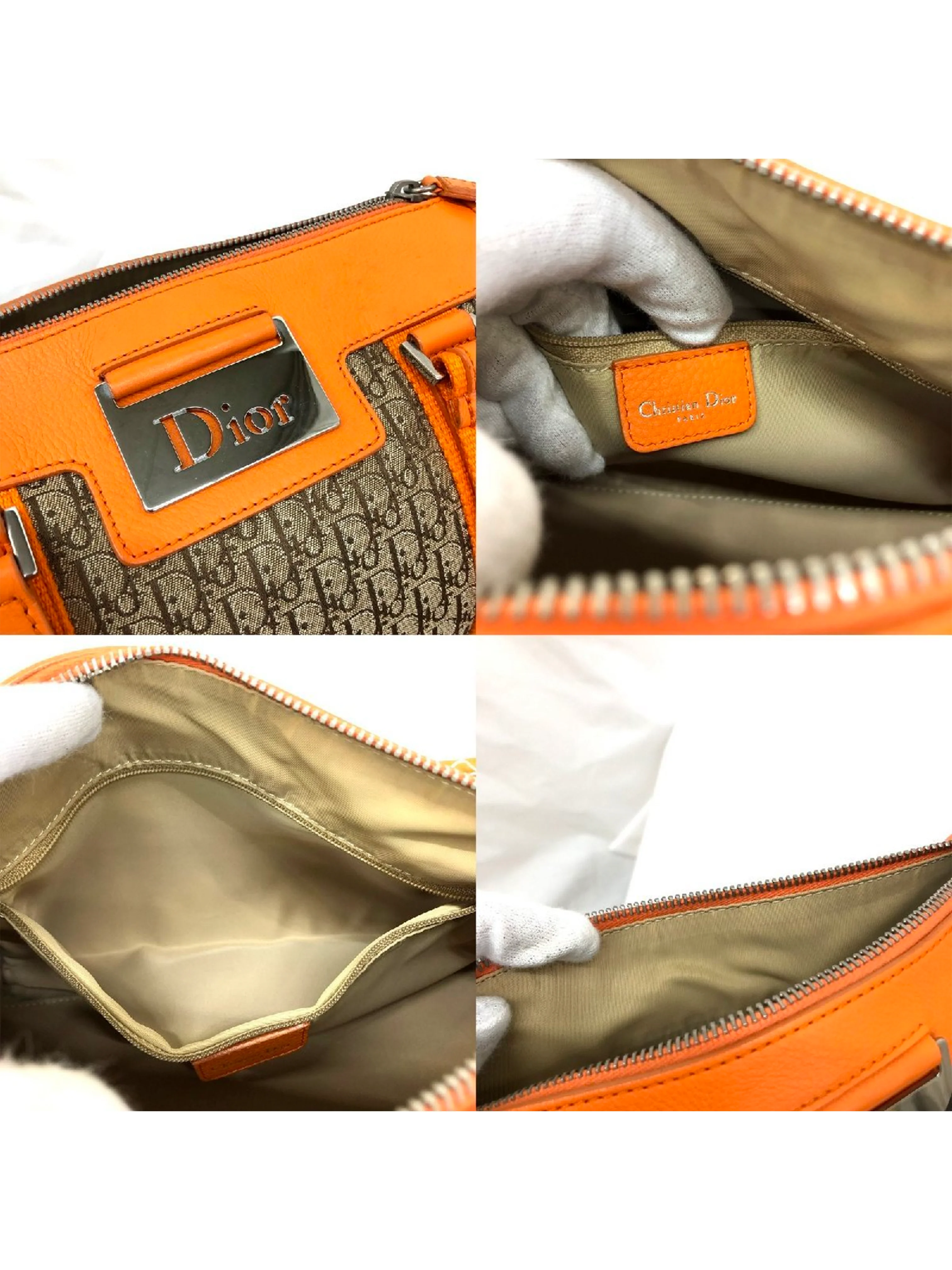Christian Dior 2000s Orange Leather Trotter Bag - Image 3