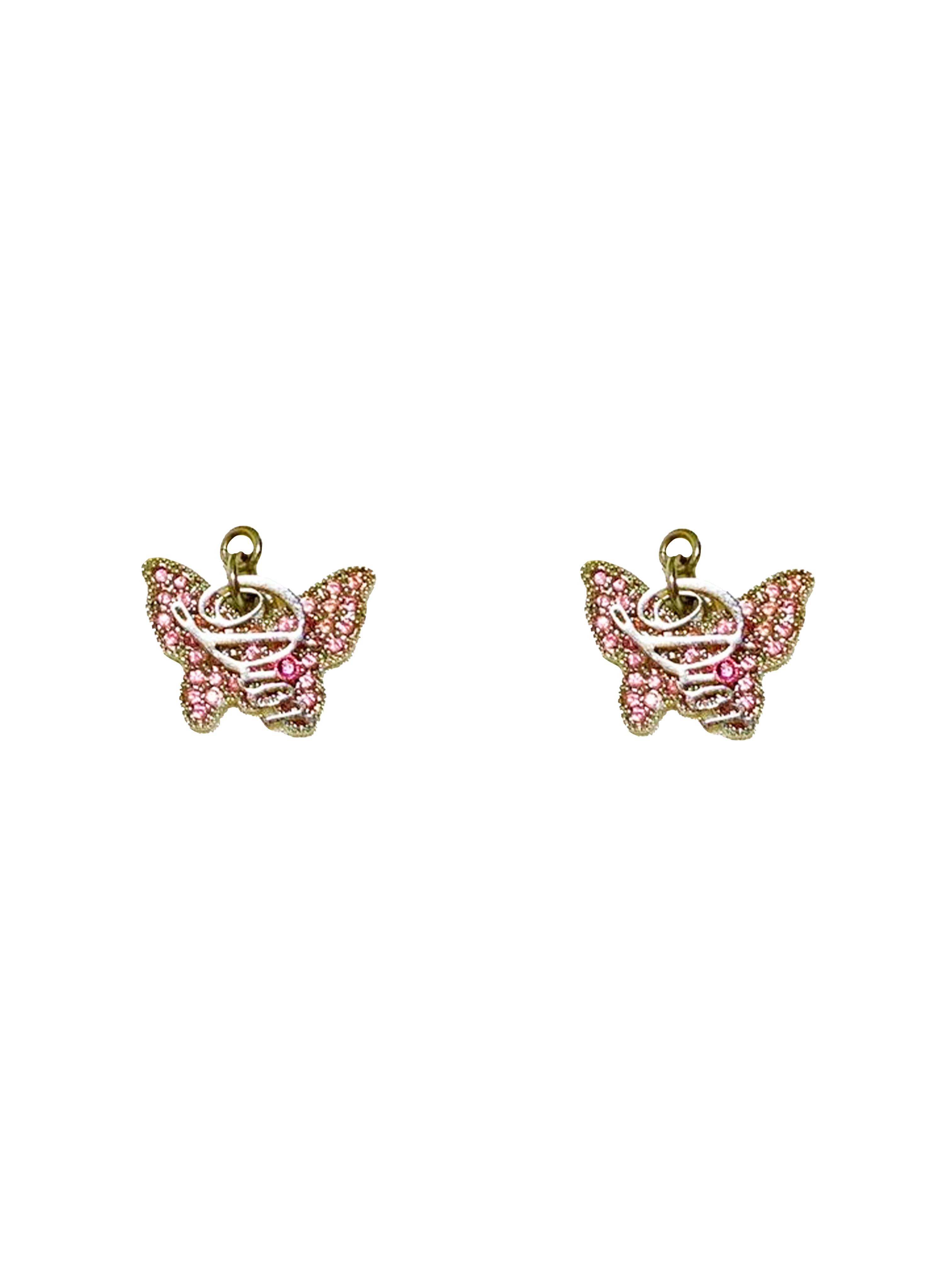 Christian Dior 2000s Pink Butterfly Earrings