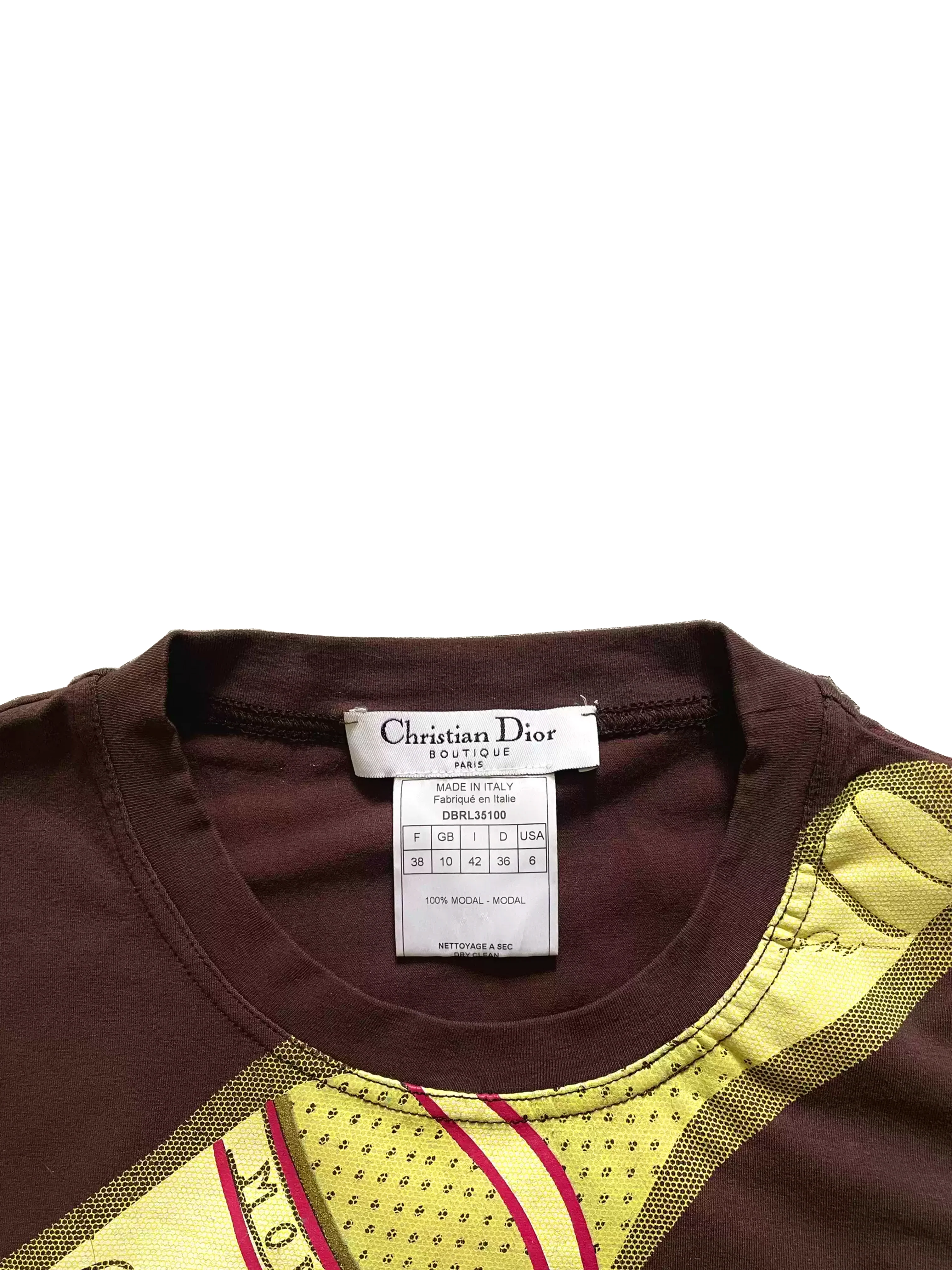 Christian Dior 2000s Rare Brown Taxi Alcohol T-Shirt - Image 3