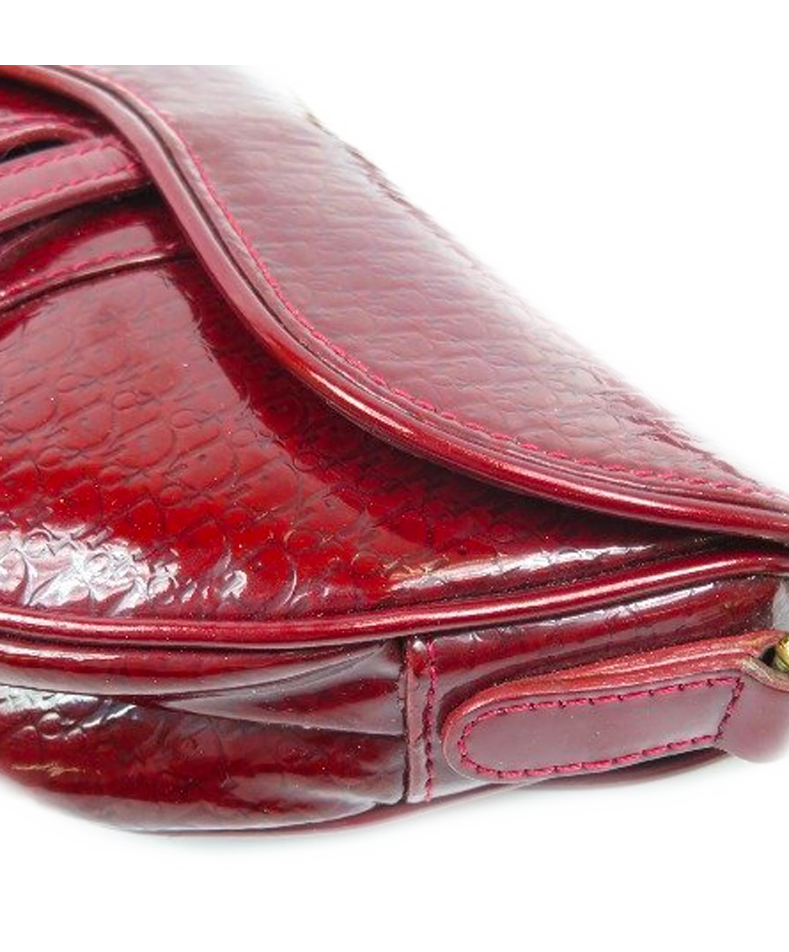 Christian Dior 2000s Red Vinyl Saddle Bag - Image 2