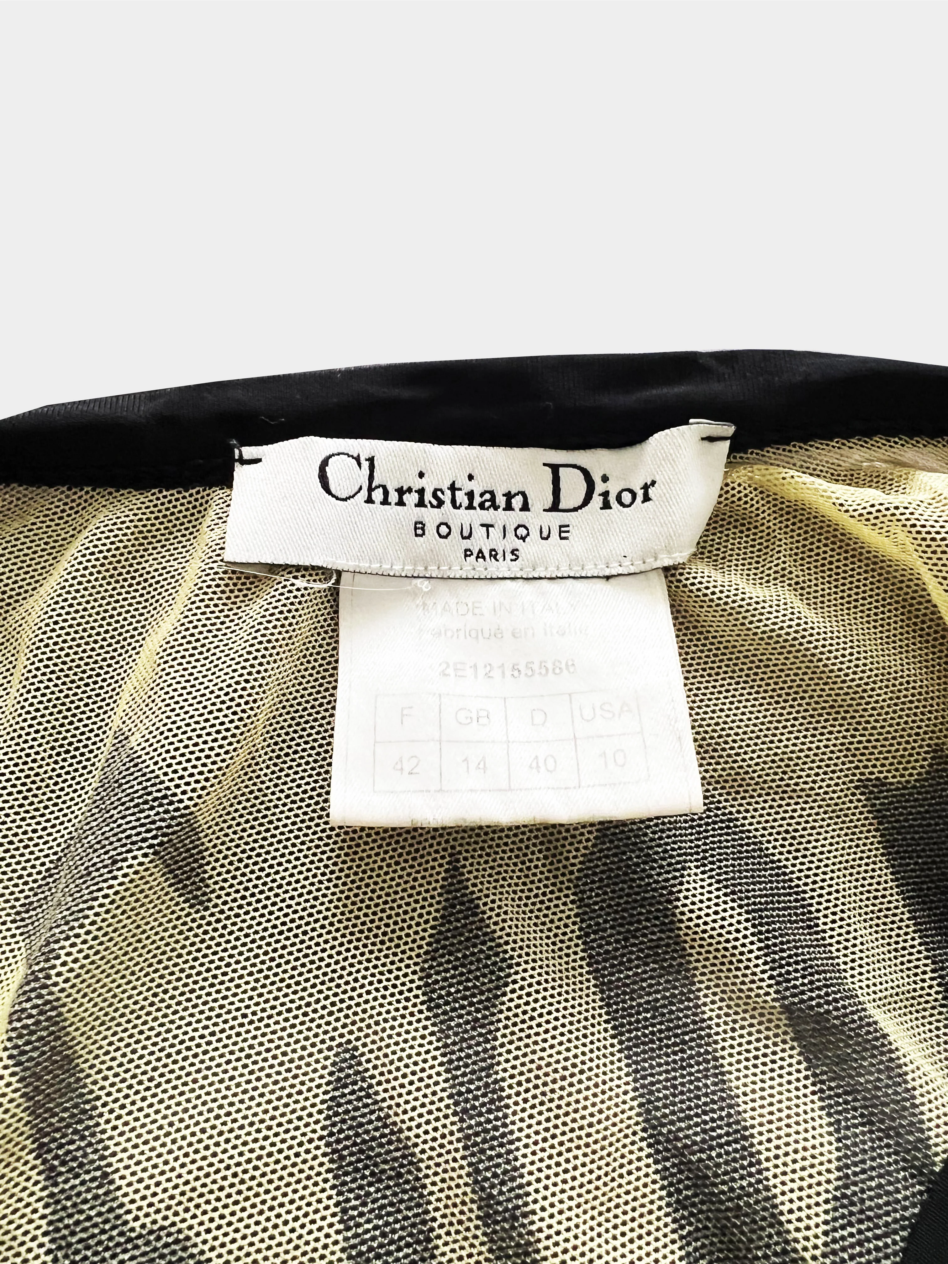 Christian Dior Spring 2002 Beige Mesh Gothic Letter 1947 Tank - Image 3