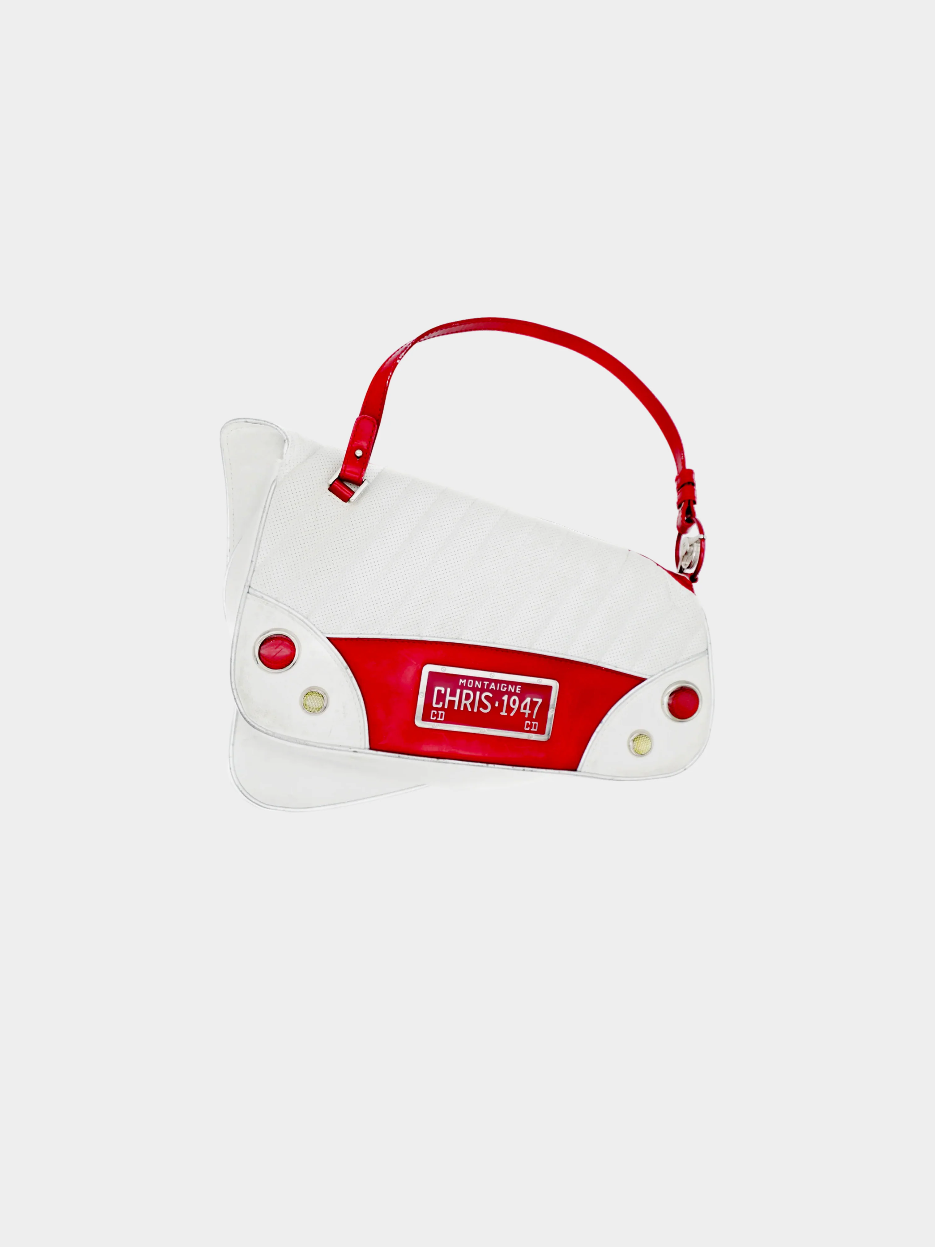 Christian Dior SS 2001 Runway White and Red Double Saddle Cadillac 1947