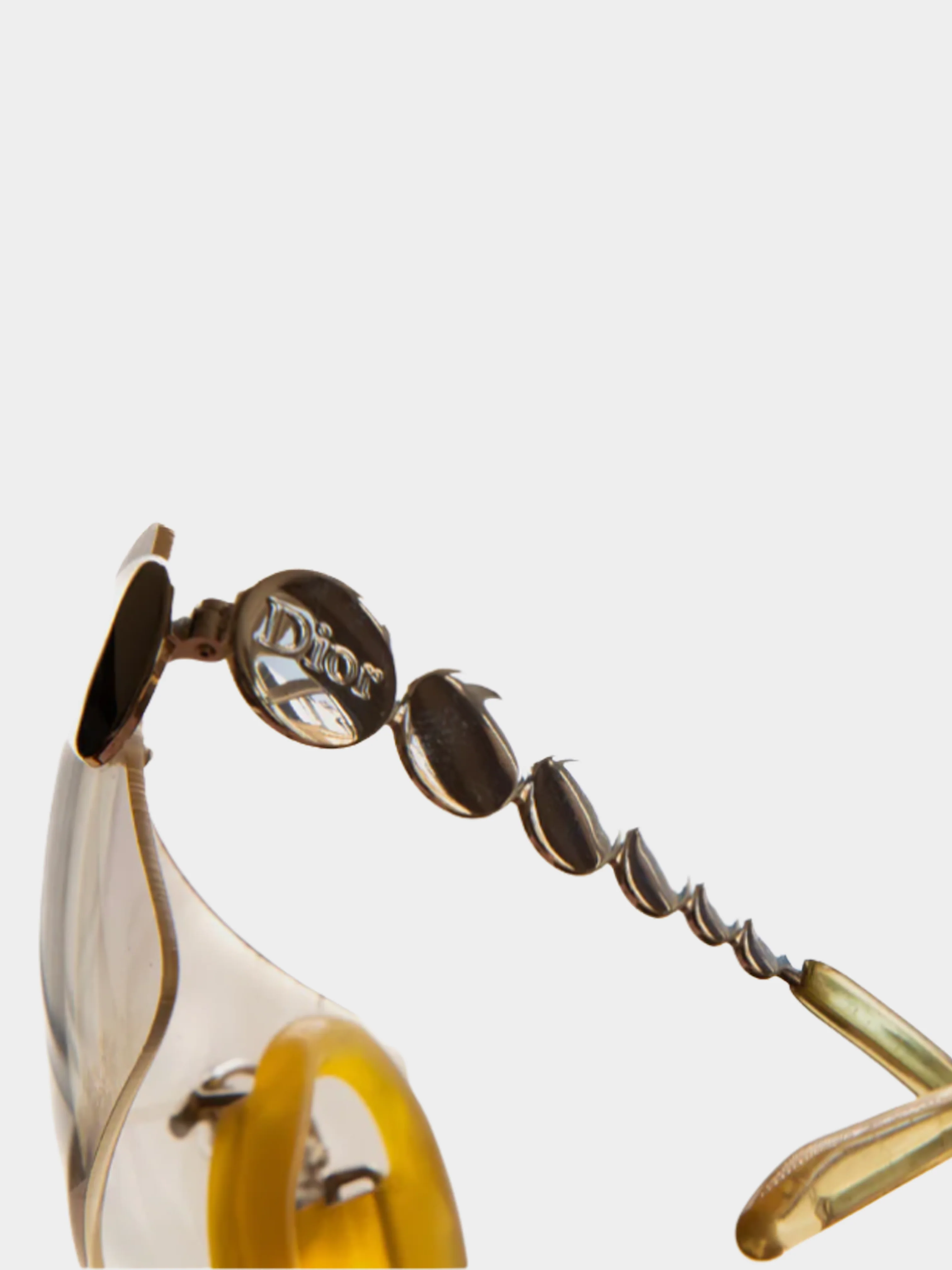 Christian Dior by John Galliano SS 2001 Yellow Millenium Logo Sunglasses - Image 3
