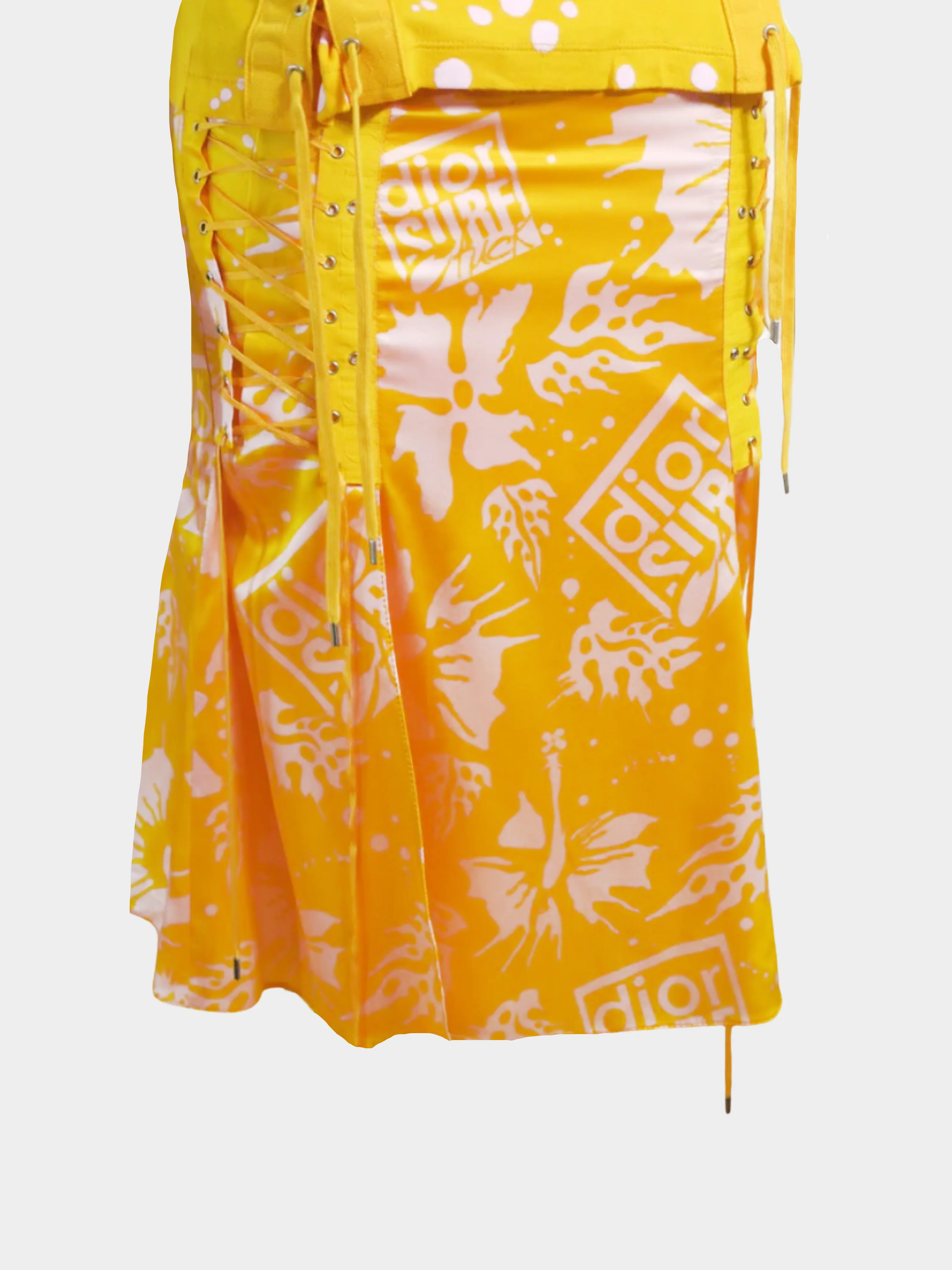 Christian Dior SS 2004 "Dior Surf" Yellow and Pink Printed Set - Image 3