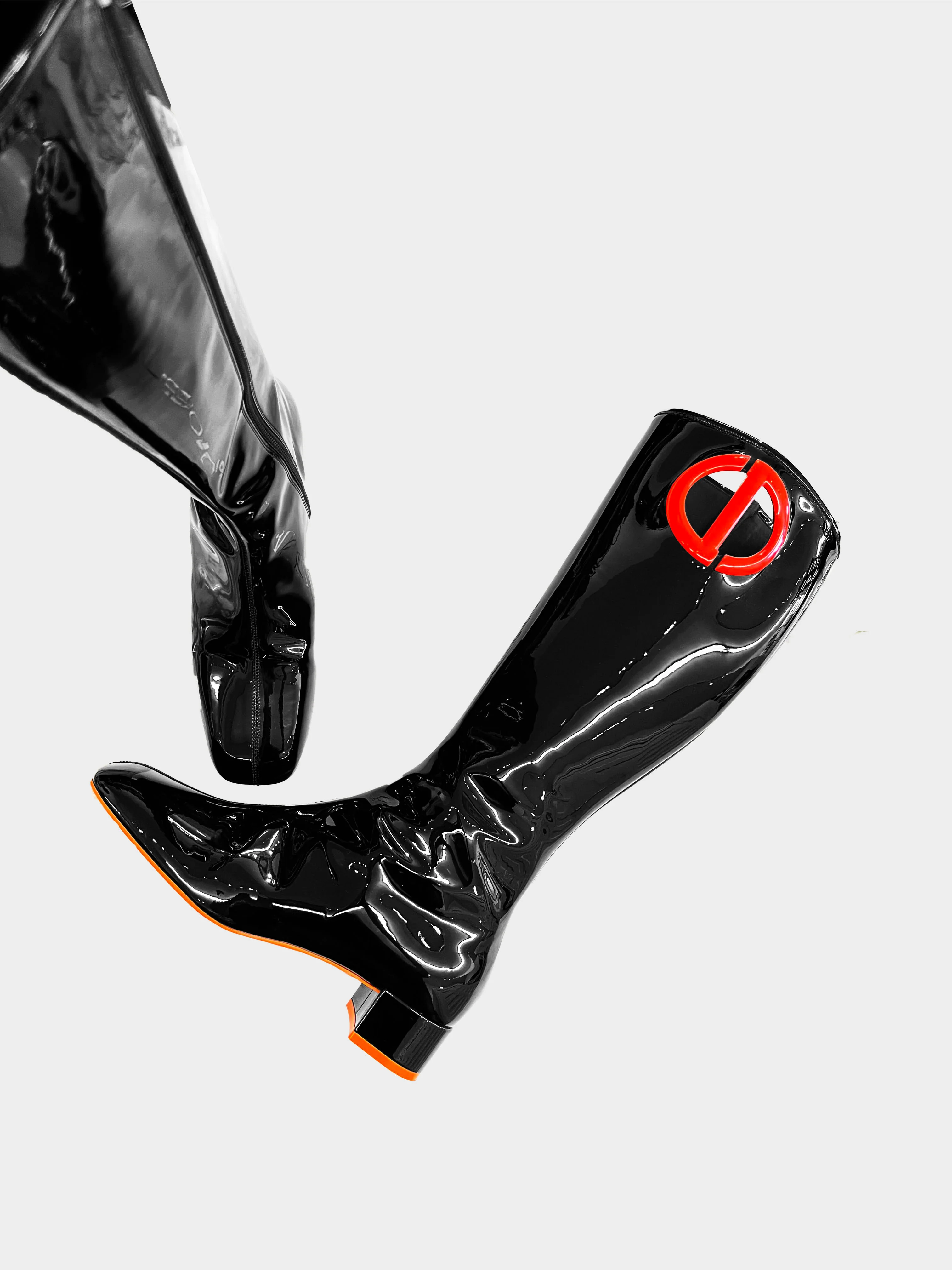 Christian Dior SS 2022 CD Patent Leather Knee Boots - Image 2