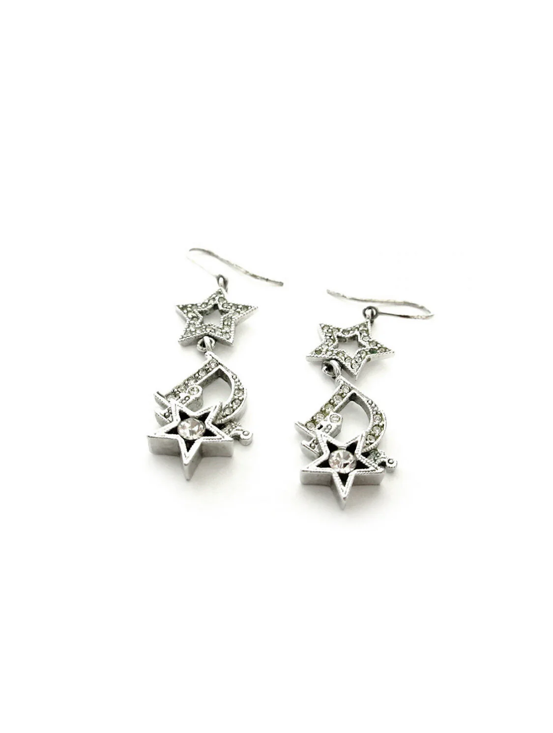 Christian Dior 2000s Star Motif Rhinestone Earrings