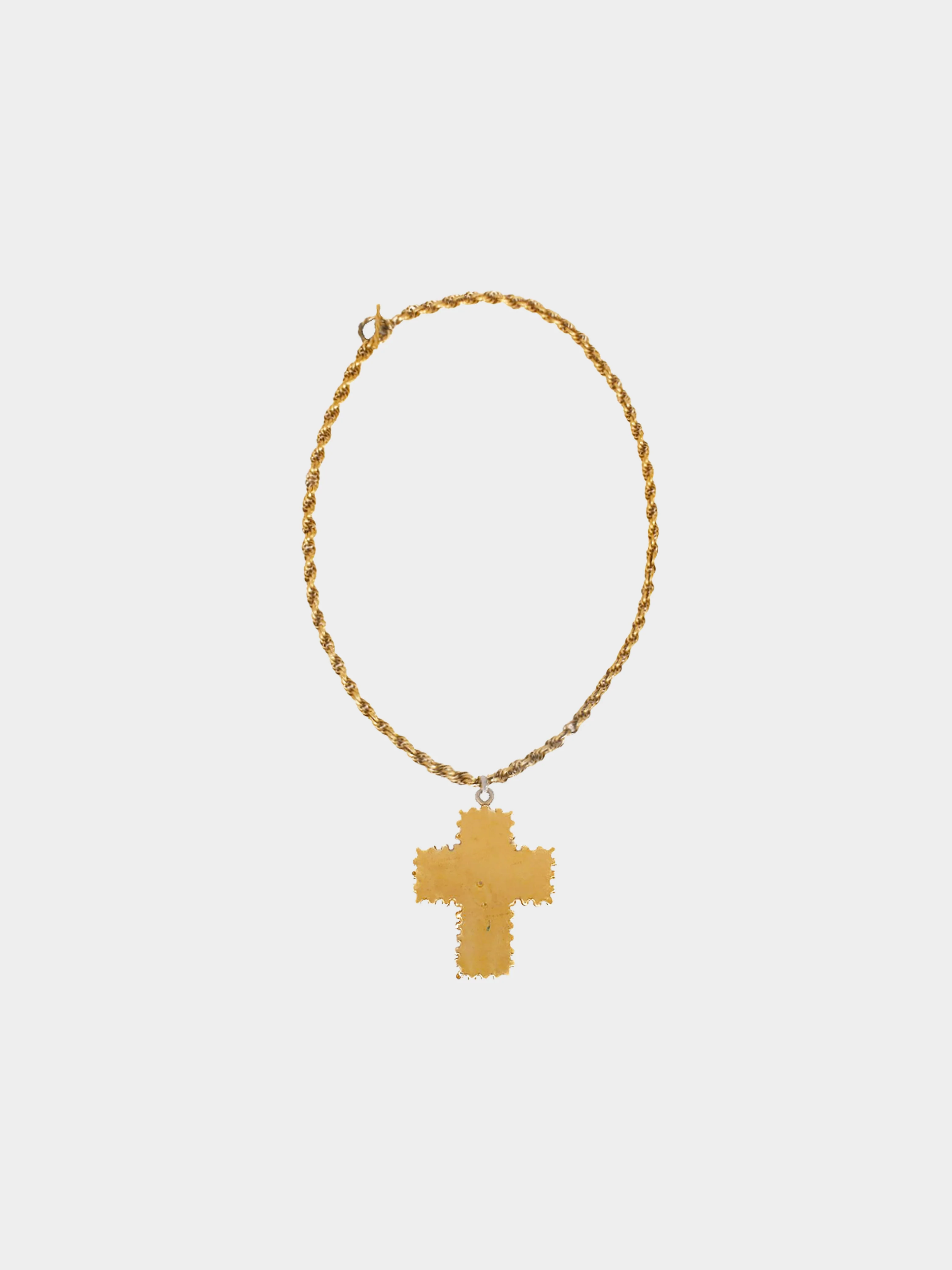 Christian Lacroix 1990s Gold Cross Pendant Chain Necklace - Image 2