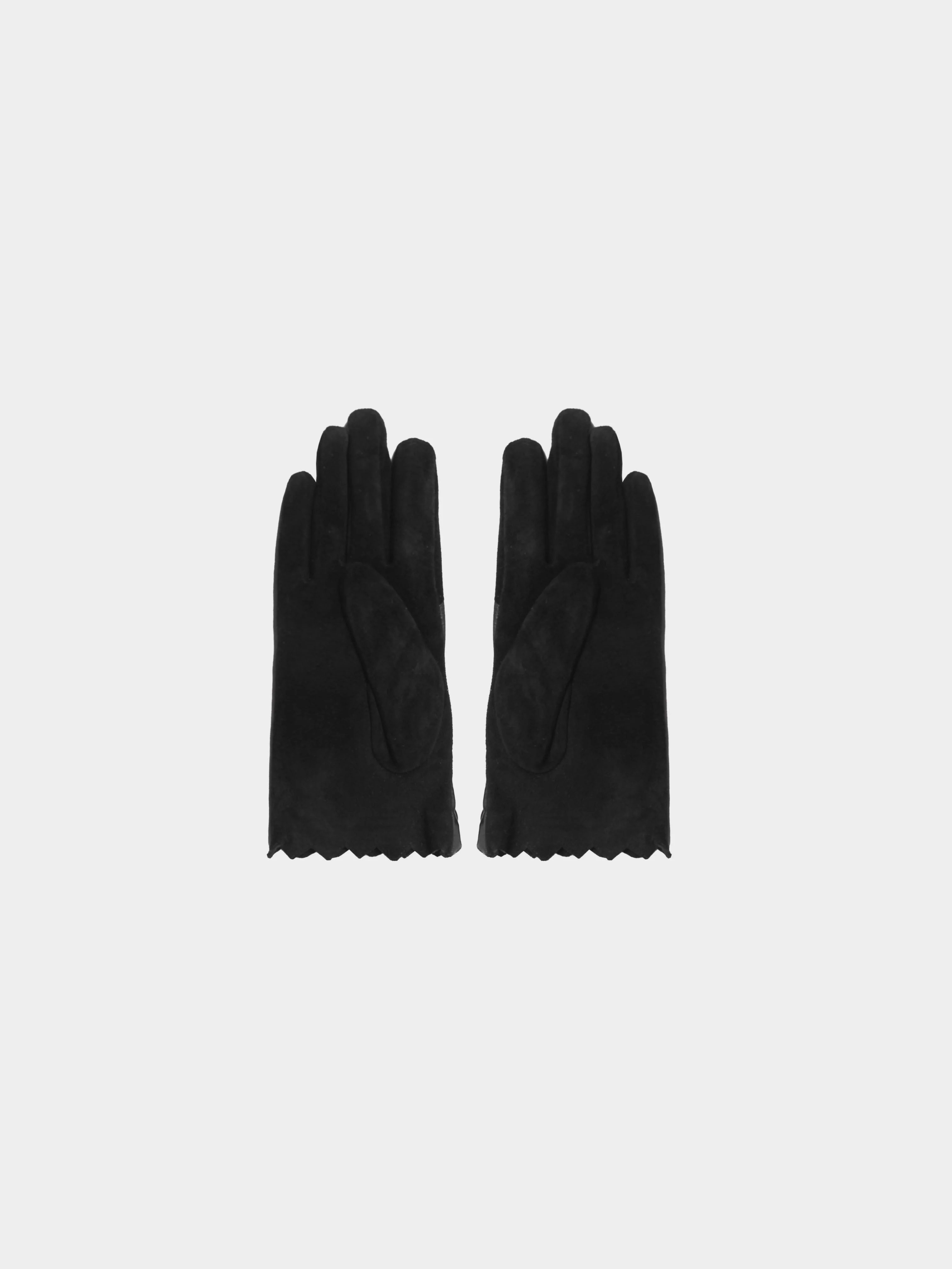 Christian Lacroix 2000s Black Leather Gloves with Gold Metal Studs - Image 2