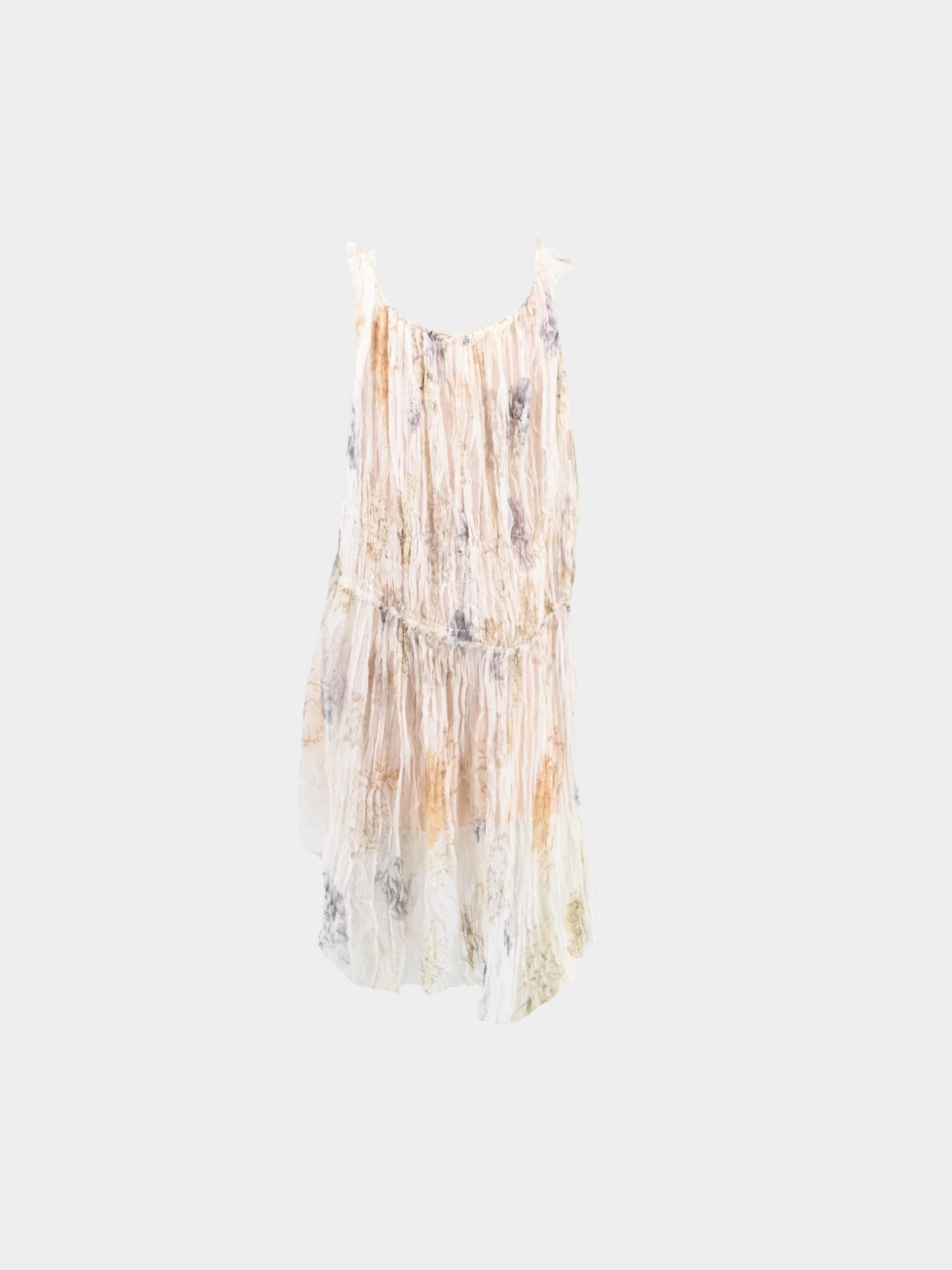Christian Lacroix SS 2009 Beige Silk Floral Printed Dress - Image 2