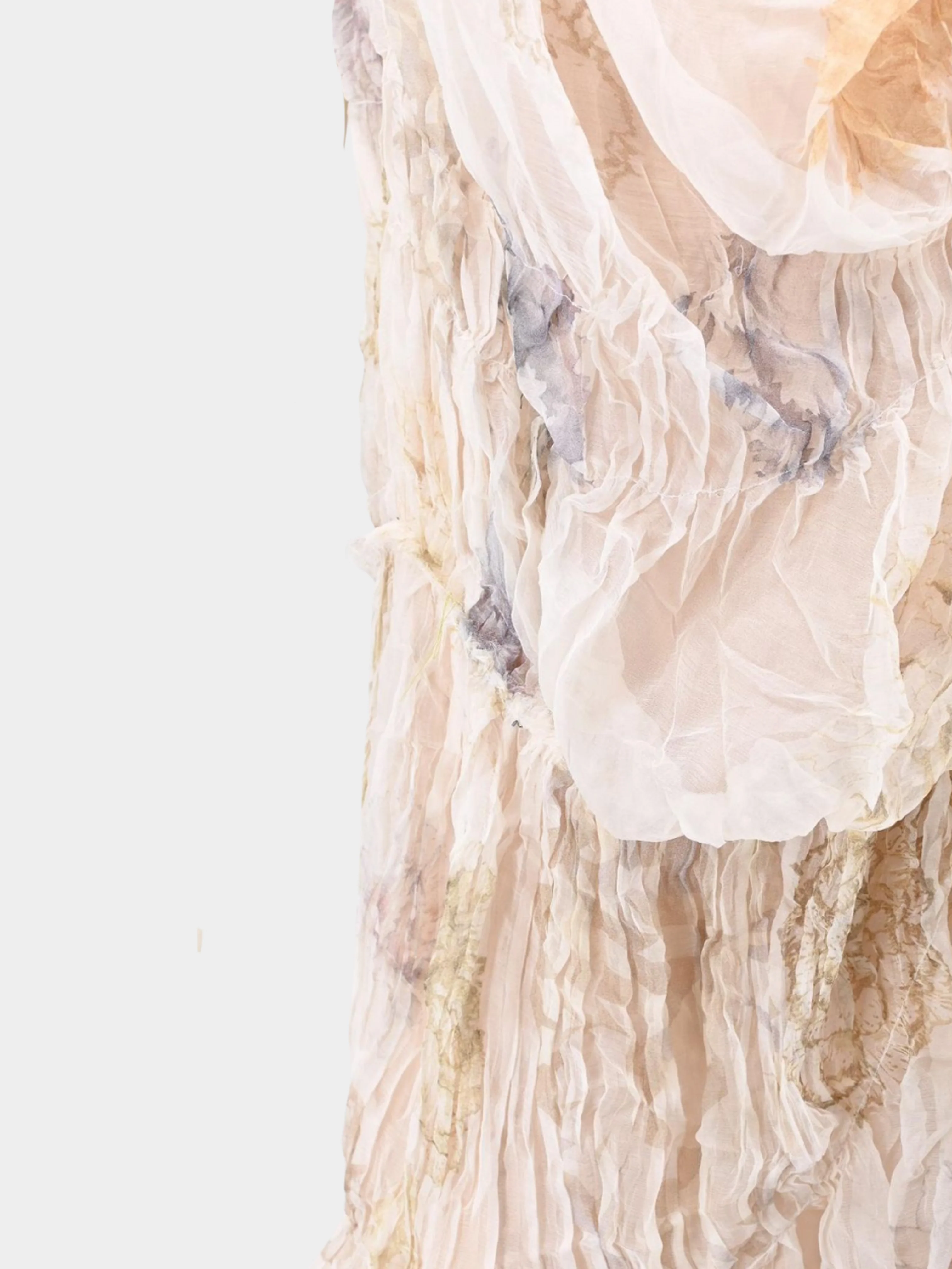 Christian Lacroix SS 2009 Beige Silk Floral Printed Dress - Image 4
