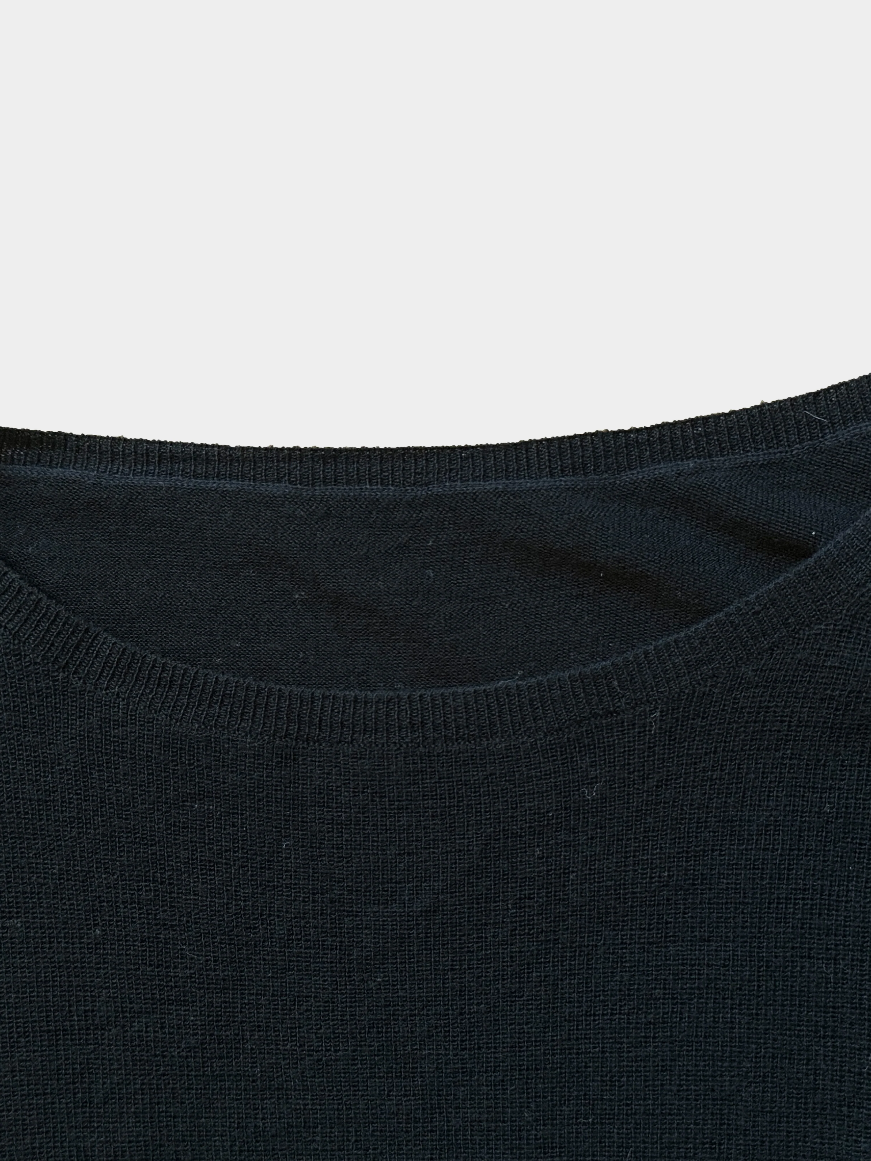 Comme des Garçons X Sacai 2010s Black Wool Knit and Nylon Dress - Image 2