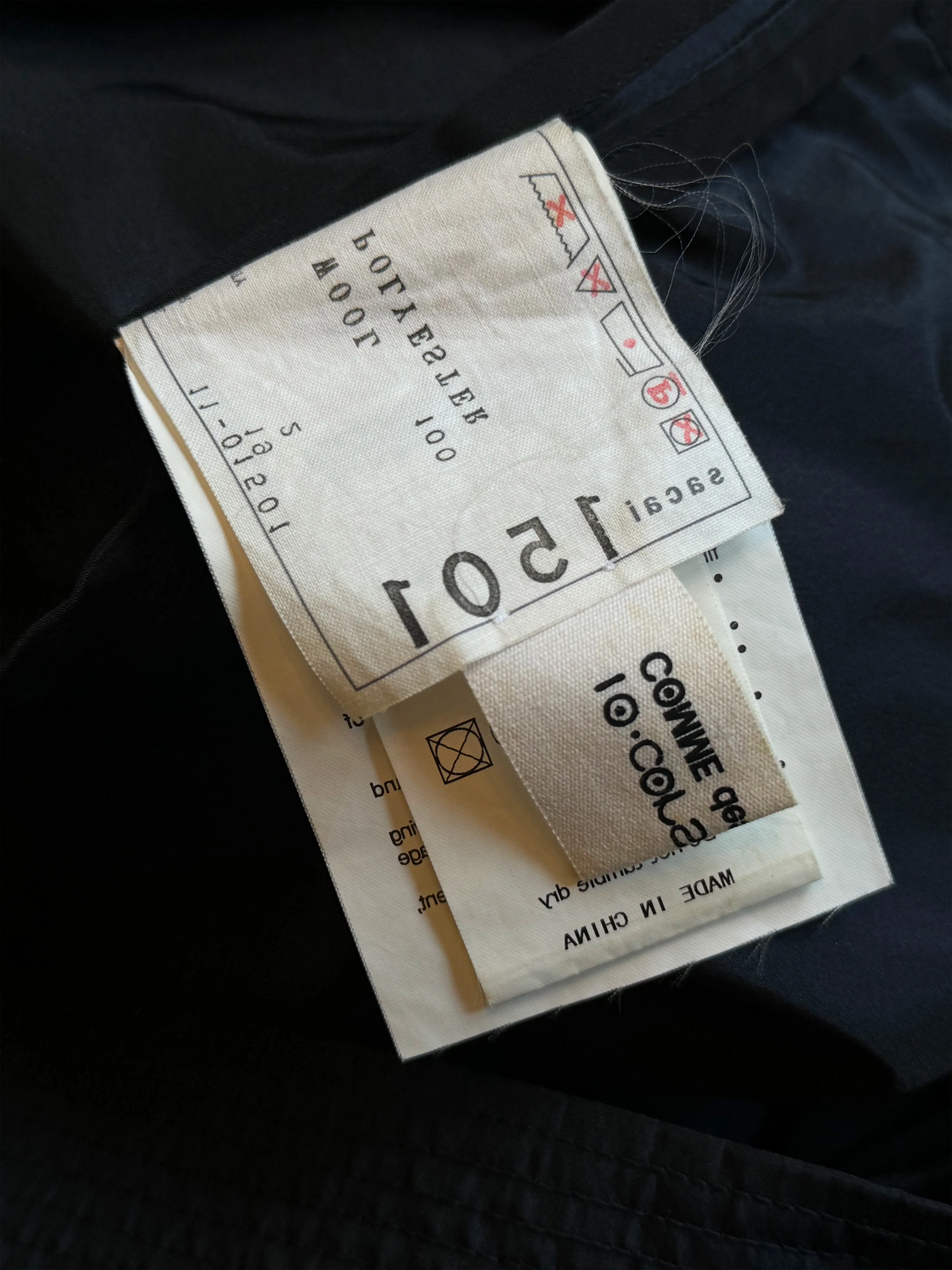 Comme des Garçons X Sacai 2010s Black Wool Knit and Nylon Dress - Image 3