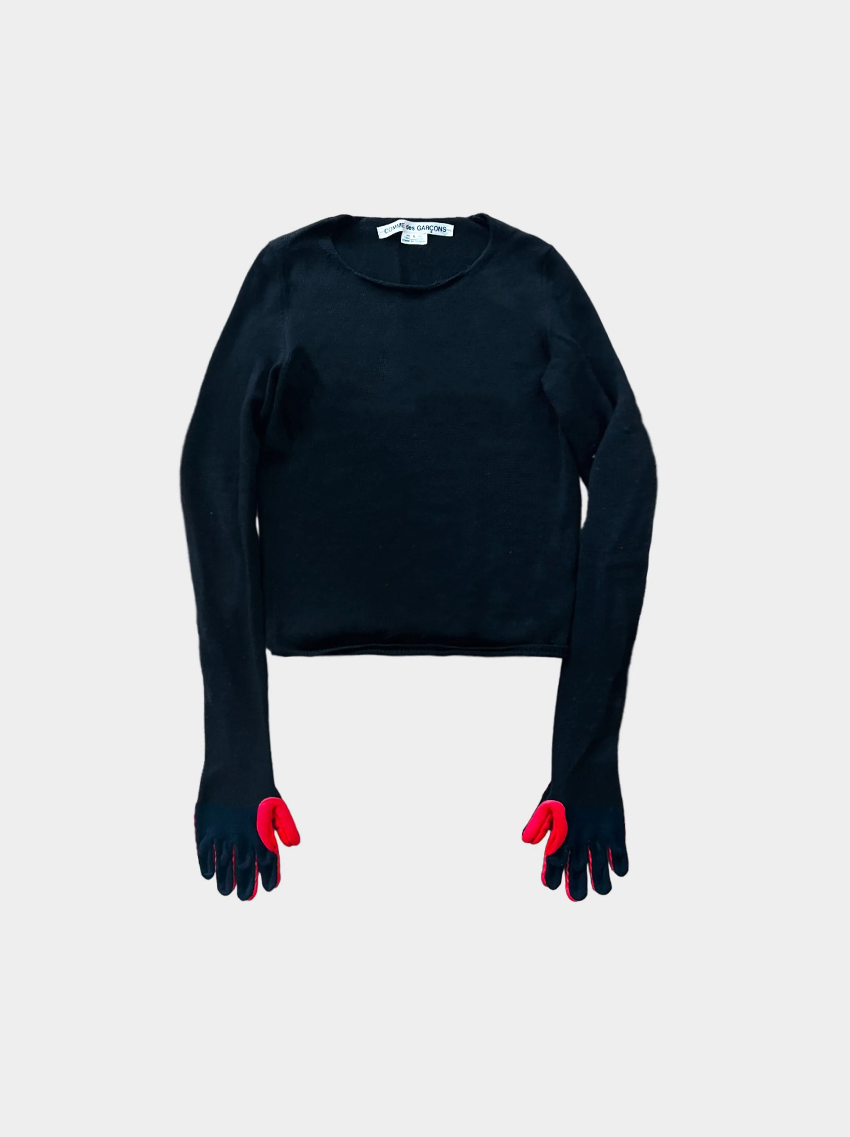 Comme des Garçons 2010s Black and Red Rubber Glove Sweater