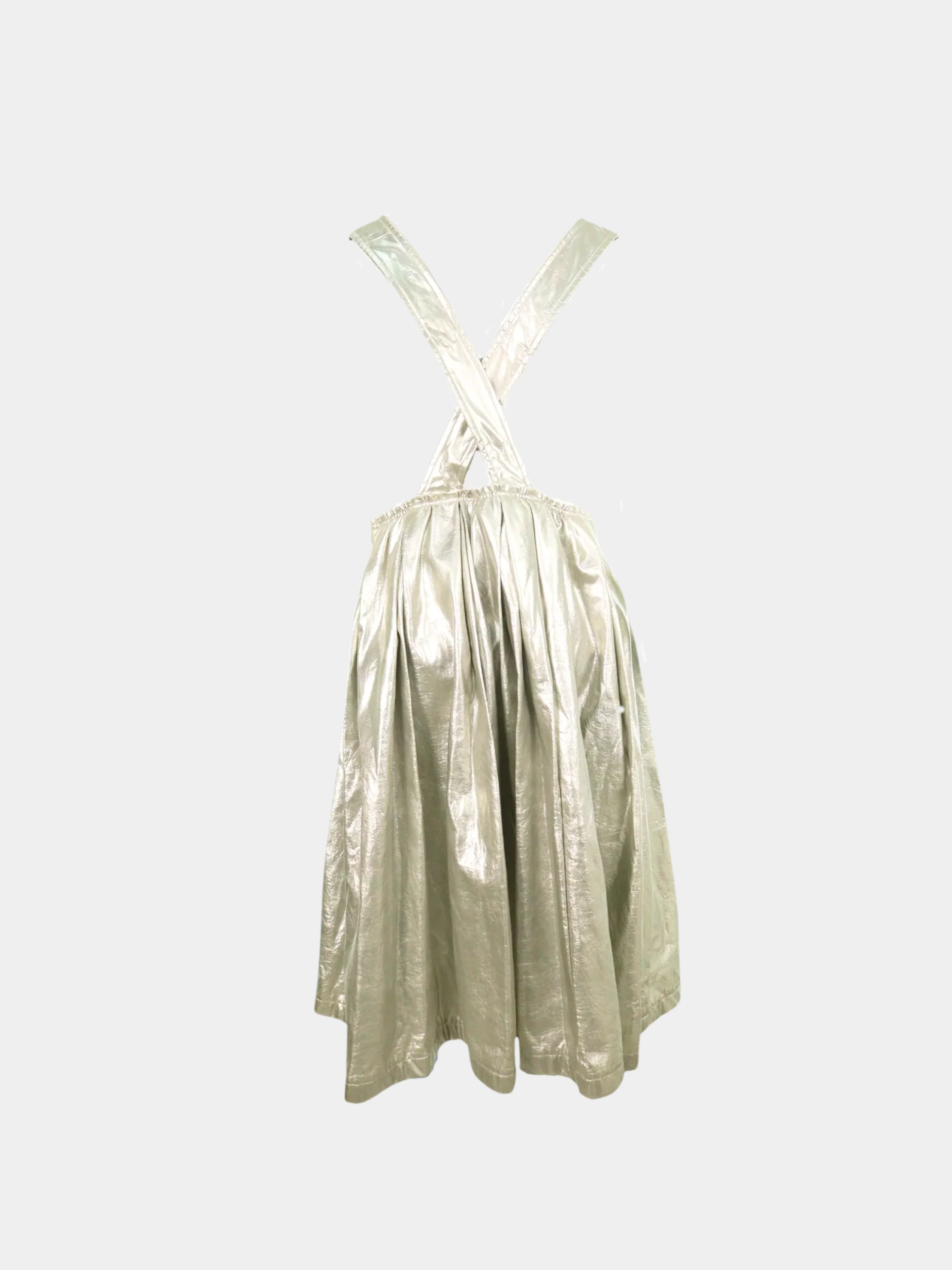 Comme Des Garcons AW 2017 Silver Suspender Skirt - Image 2
